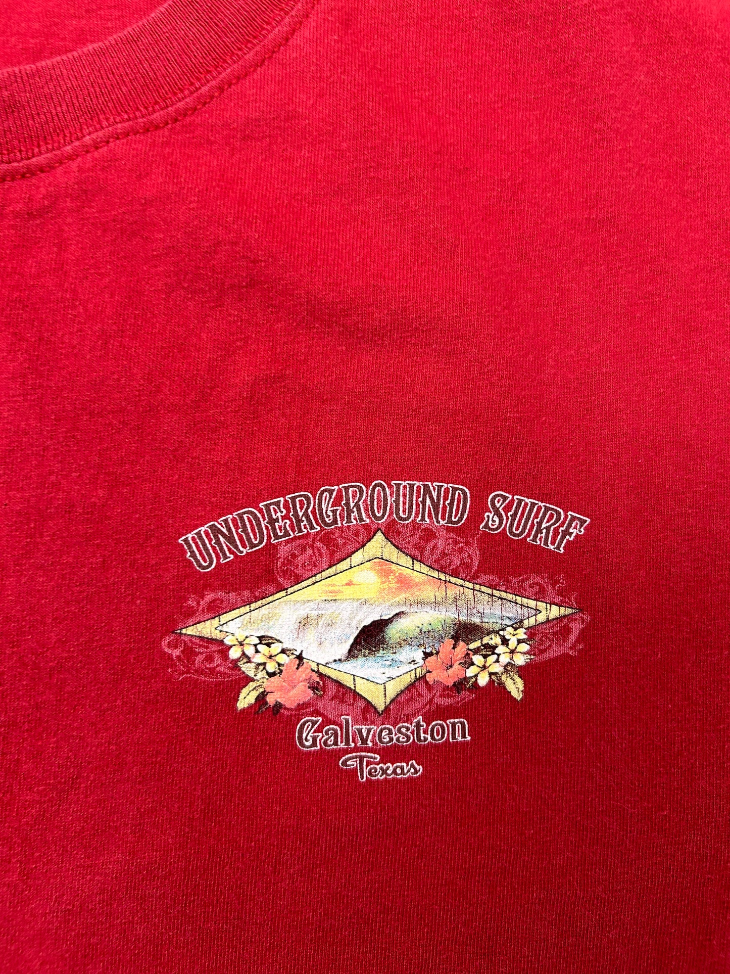 Vintage 00s Underground Surf Galveston Texas Tee XL 23.5x28.75 Inches