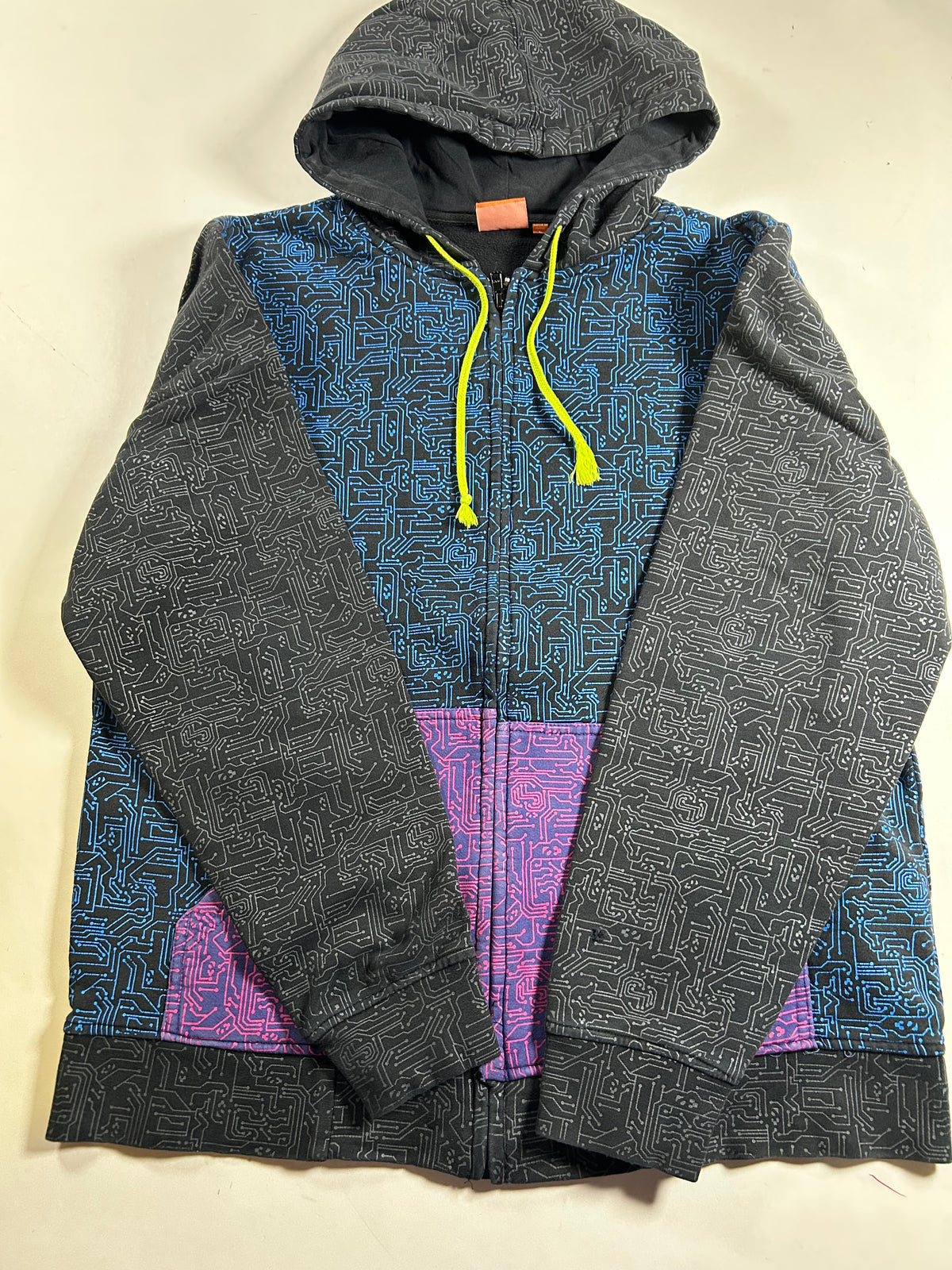 Vintage Thirty Two Snowboarding Brand Hoodie Zip Sweatshirt Y2K Abstract Large 24.25x27.75 Inches