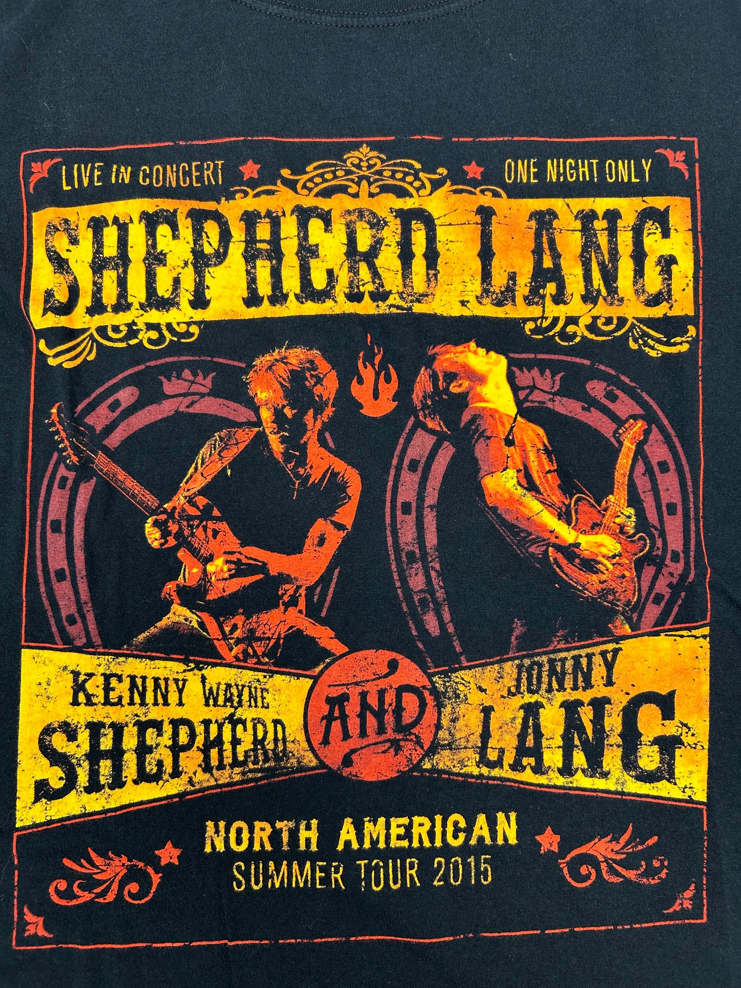 Kenny Wayne Shepherd Jonny Lang Music Tee North American Summer Tour 2015 Large 22.25x27.75