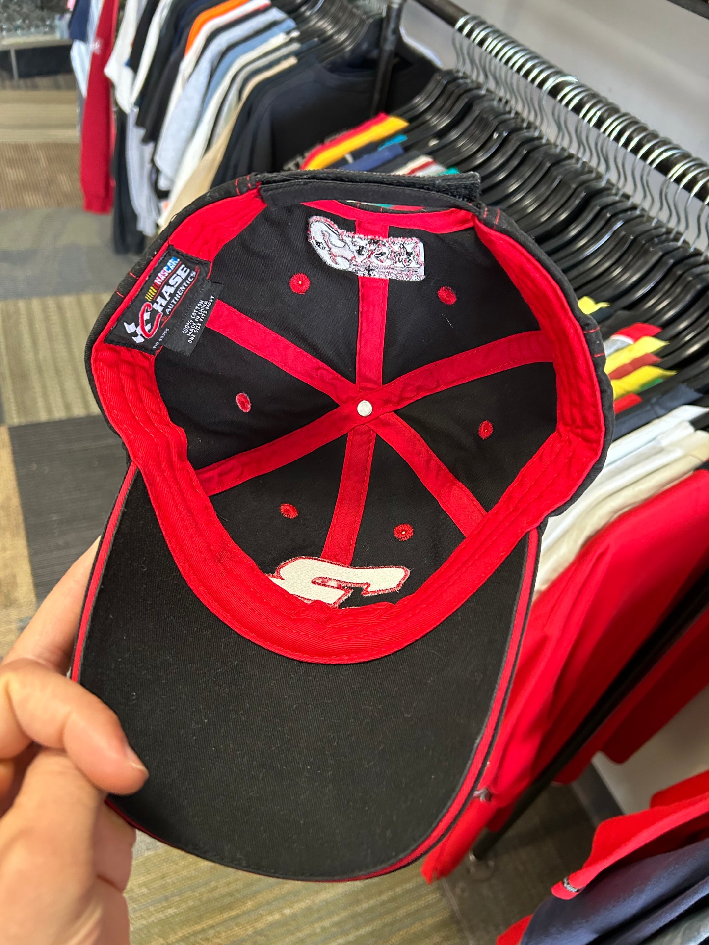 Vintage NASCAR #3 Dale Earnhardt & Johnny Cash Hat Embroidered Red/Black Adult Adjustable OSFM
