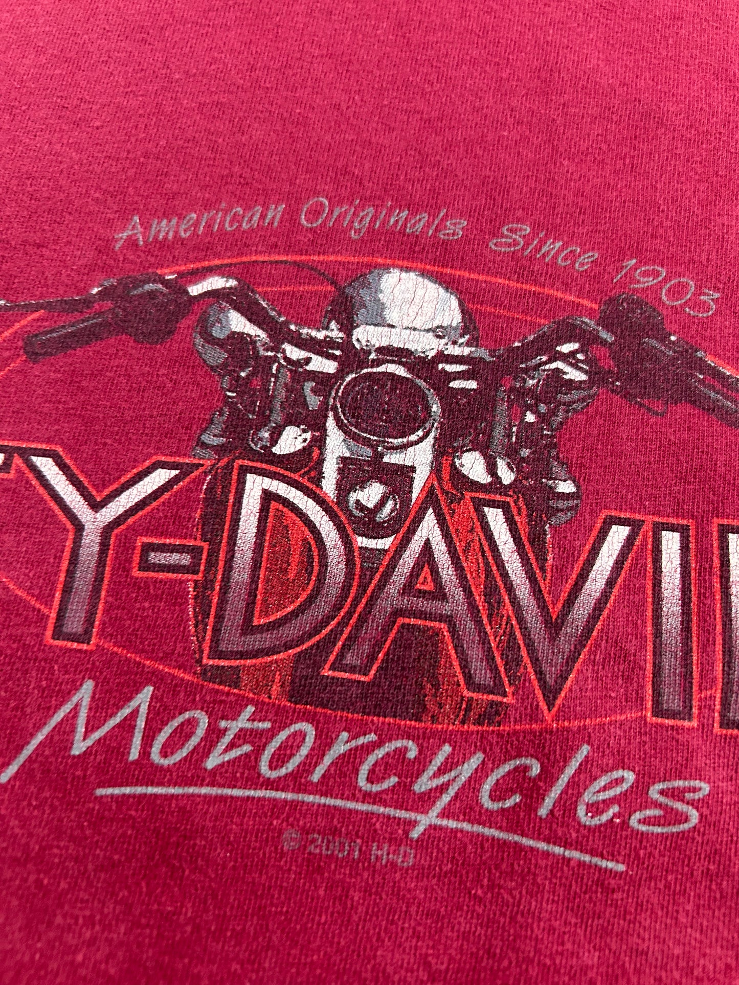 Vintage 2000s Harley Davidson O’Tooles Wurtsboro, NY Tee XL 23.75x30 Inches As Is Maroon