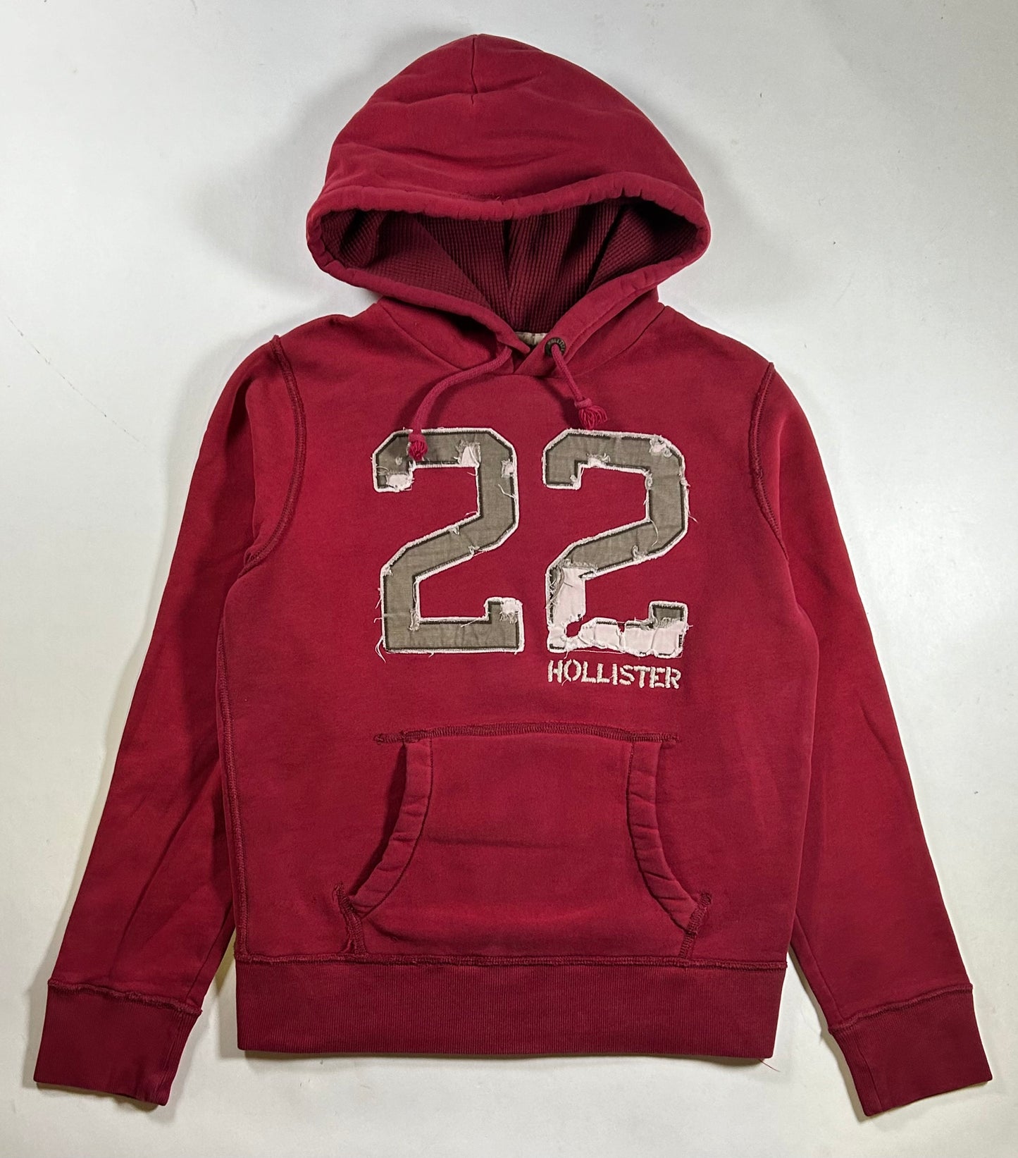 Hollister 22 California Graphic Logo Pullover Hooded Sweatshirt Small 22.25x26.75 Inches Red