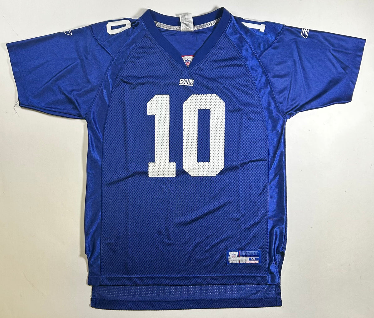 Reebok New York Giants Eli Manning NFL Jersey Blue Youth Size XL Adult Small Fit 21x28.25/30.75 Inches