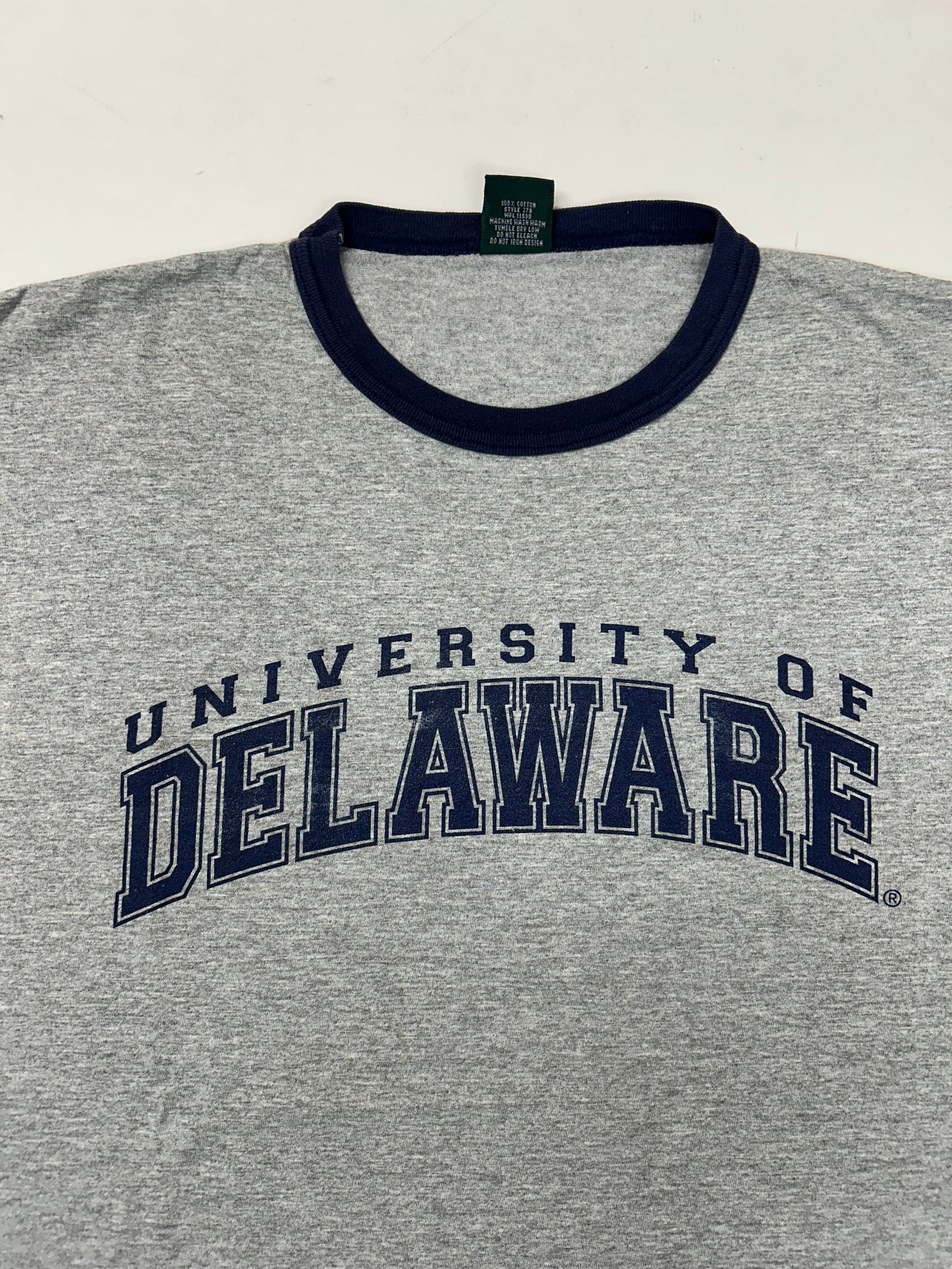 Vintage MV Sport University Of Delaware College Ringer Tee XL 23.25x29.5 Inches