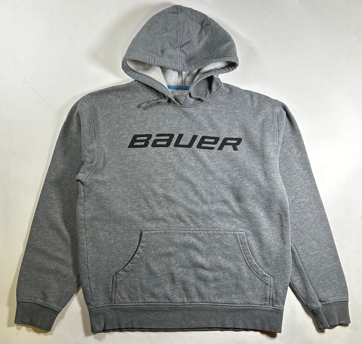 Bauer Hockey Spell Out Logo Hoodie Sweatshirt As Is Medium 22.5x26.5 Inches