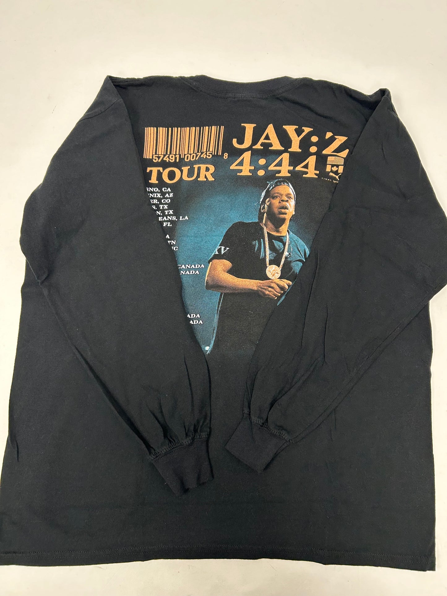 2017 Jay-Z 4:44 Tour Rap Tee Long Sleeve Large 22.75x26.5 Inches Lot Tee