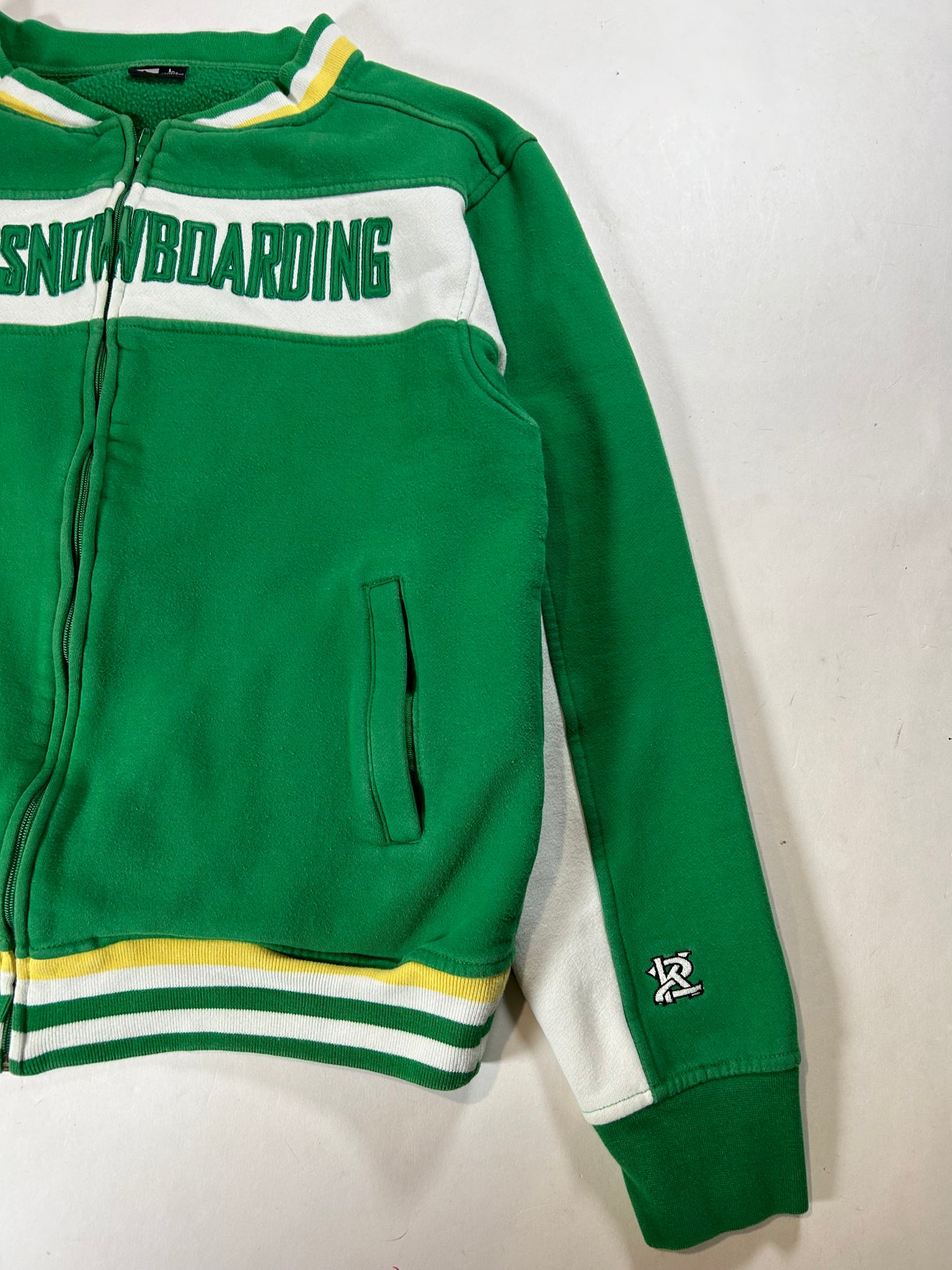 Vintage 2000s K2 Snowboarding Zip Track Jacket Style Sweatshirt Medium/Small Fit 22x24.75 Inches Green