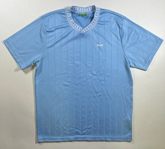 HUF WorldWide Celebrates 20 Years Soccer Jersey Tee Medium 21.5x28.75 Inches Blue Skateboarding