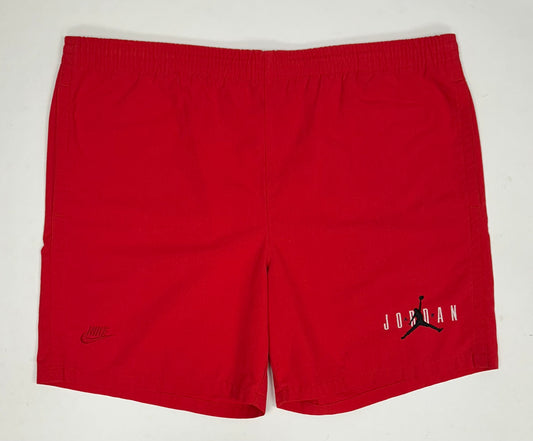 Vintage Nike Air Jordan 'Spellout Logo' Red Drawstring Shorts 1991 Rare Large Fit Big 21x20 Inches