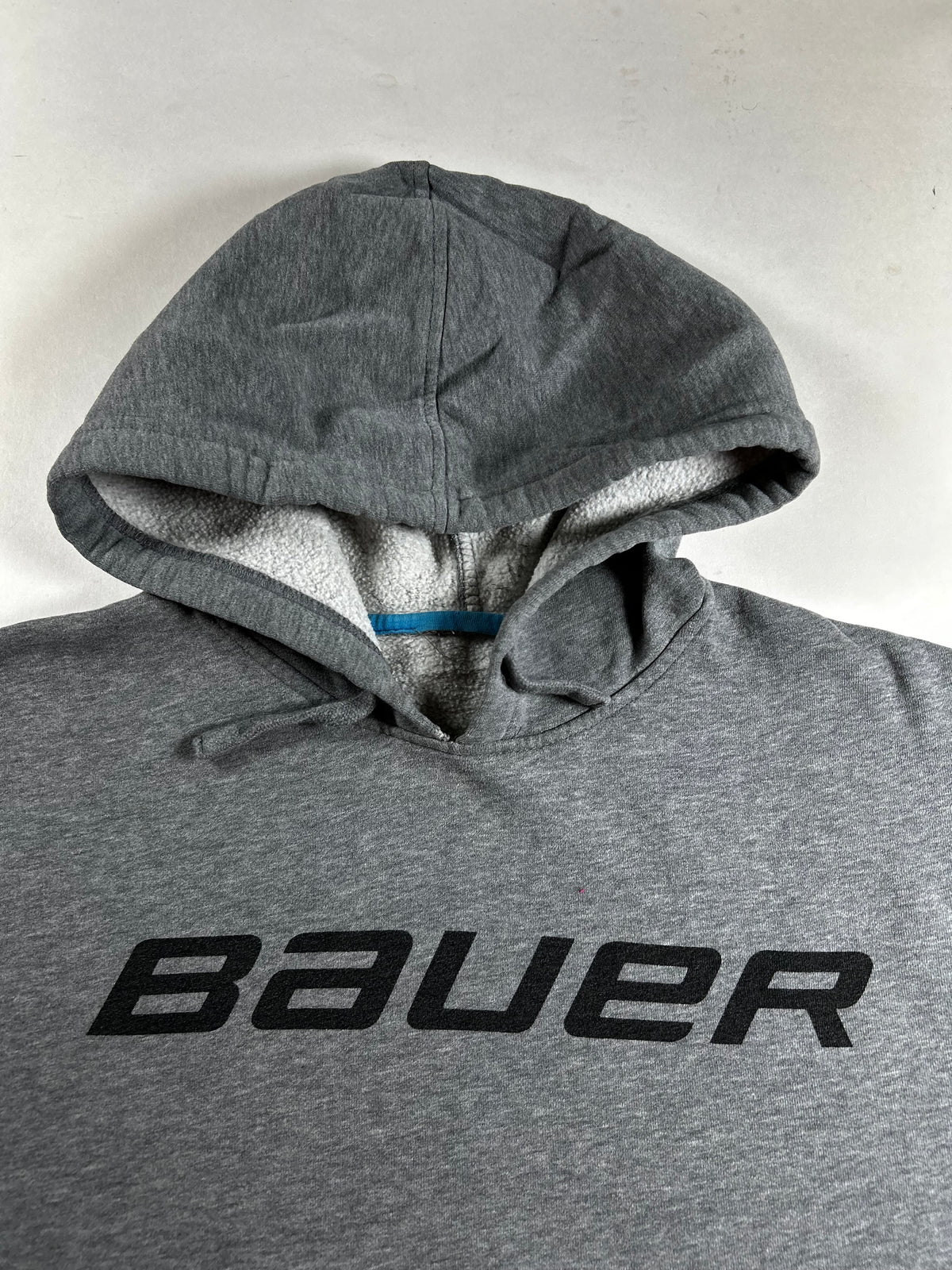Bauer Hockey Spell Out Logo Hoodie Sweatshirt As Is Medium 22.5x26.5 Inches