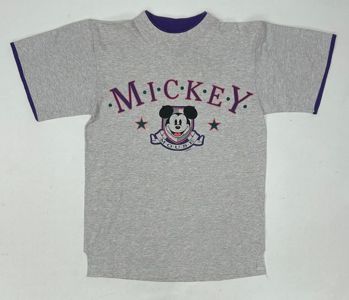 Vintage 90s Disney Mickey Mouse Gear For Sports Tee Small Rollup Sleeves Small 18x25.25 Inches
