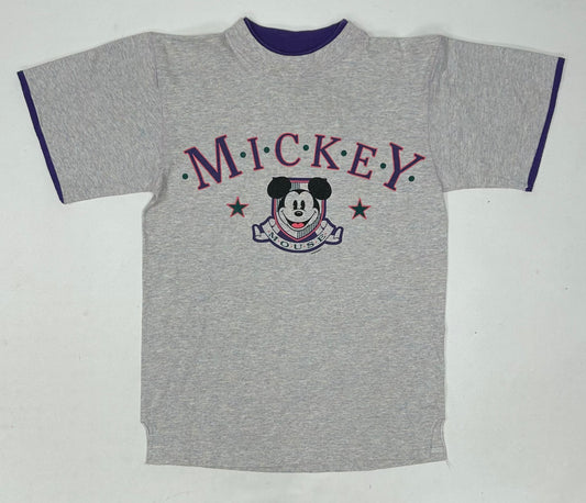 Vintage 90s Disney Mickey Mouse Gear For Sports Tee Small Rollup Sleeves Small 18x25.25 Inches