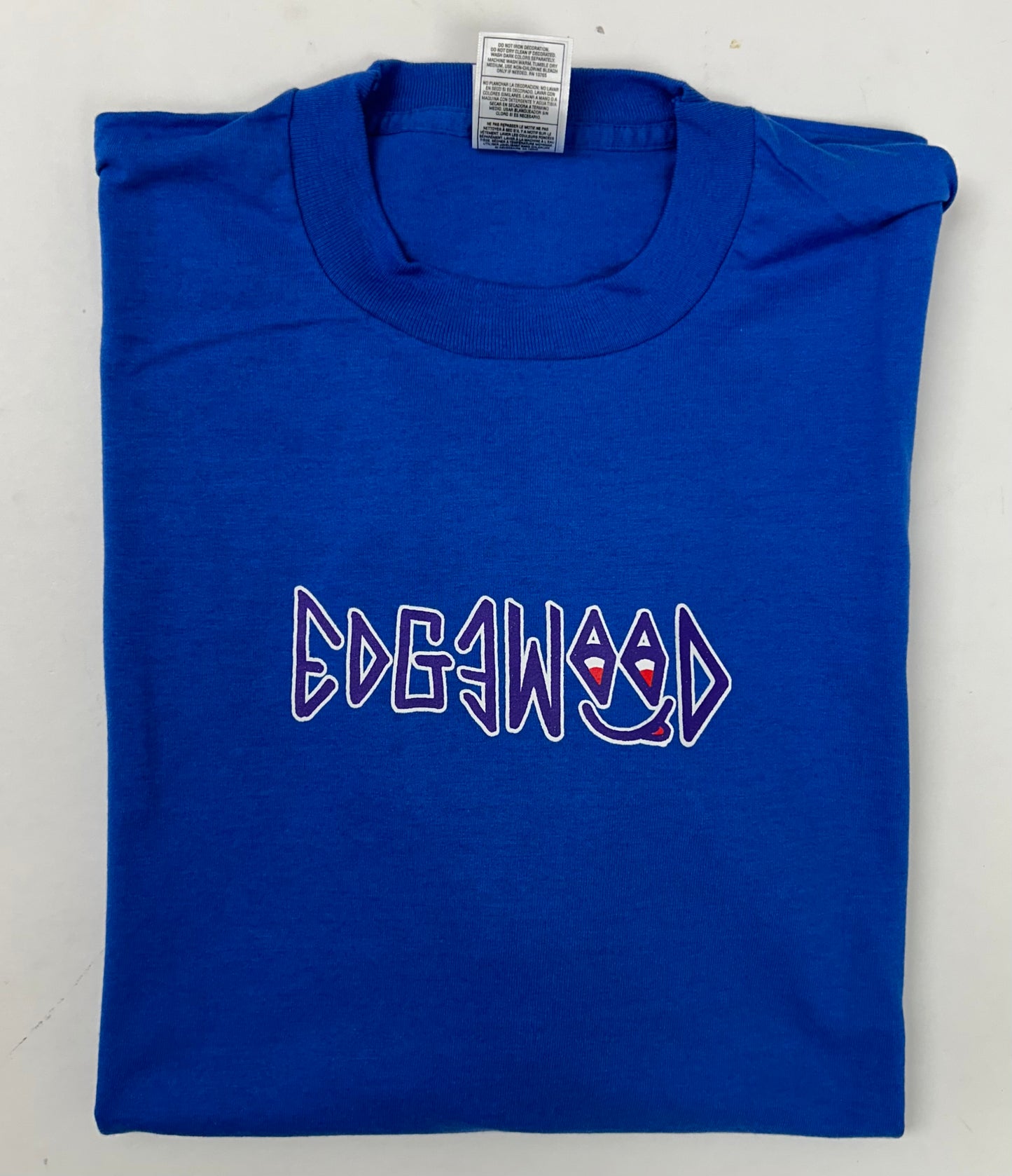 Edgewood NJ first edition “Deeper Than The Roots.” Tee 90s Fruit Of The Loom USA 50/50 Blend Royal Blue