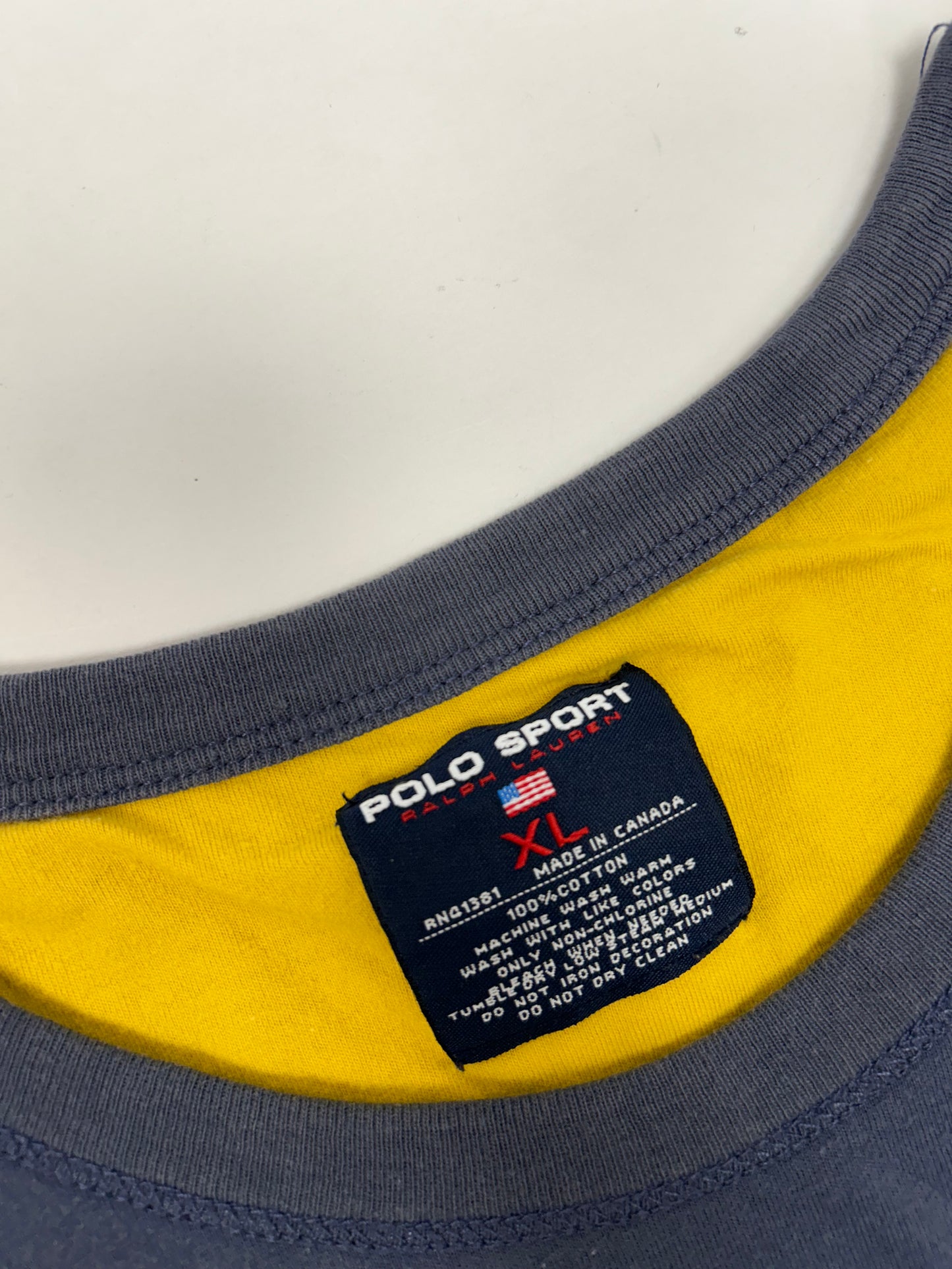 Vintage Polo Ralph Lauren Mens Size X-Large Blue P 67 Reversible Crewneck