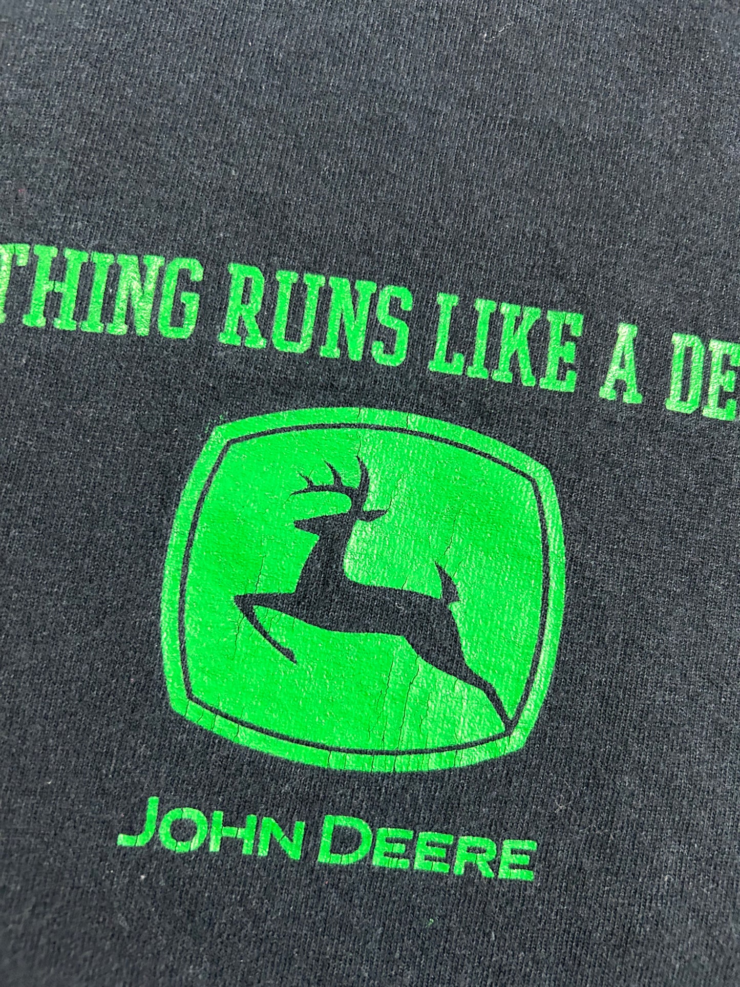 Vintage 00s John Deere “Nothing Runs Like a Deere” Brand Promo Tee Small 17.75x27.25 Inches Y2K