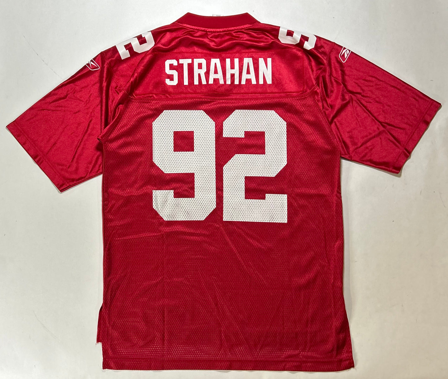 Vintage 00s Reebok NFL Equipment New York Giants Michael Strahan #92 Red Jersey Medium 22.5x30.5/33 Inchee