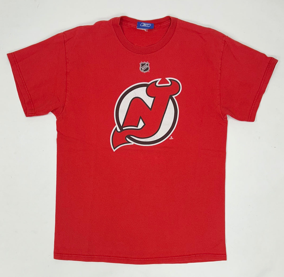 Vintage 2000s Reebok New Jersey Devils Brian Gionta #14 NHL Player Tee Small/Medium Fit 19.25x27 Inches As Is