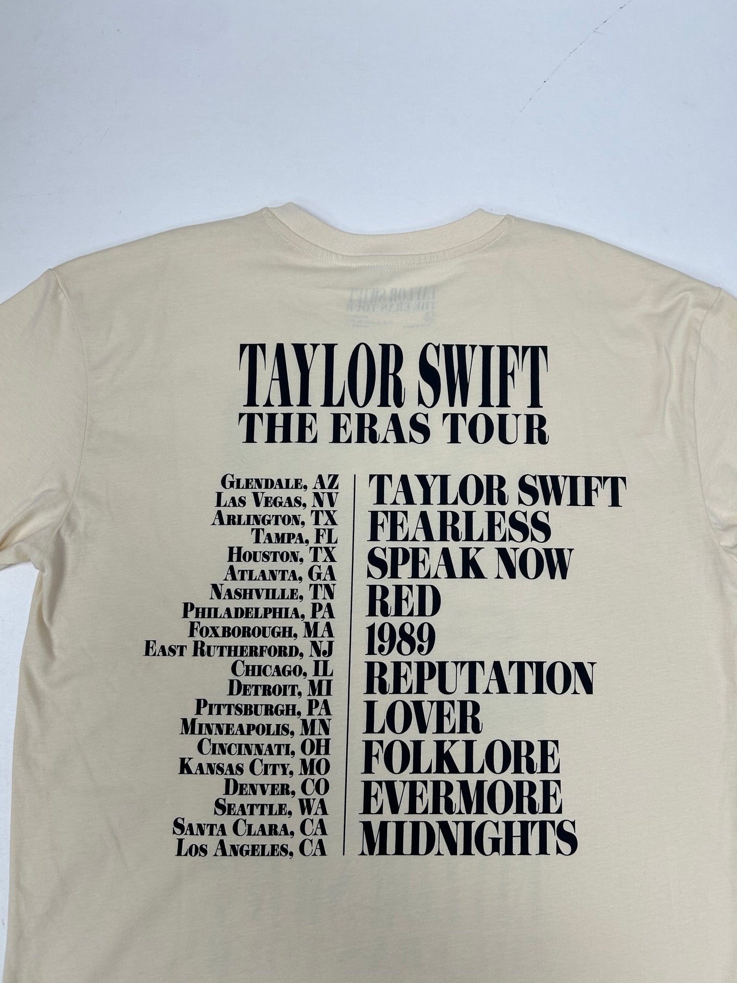Taylor Swift The Eras Tour Concert US Tour Music Tee Medium 22.25x29.5 Inches
