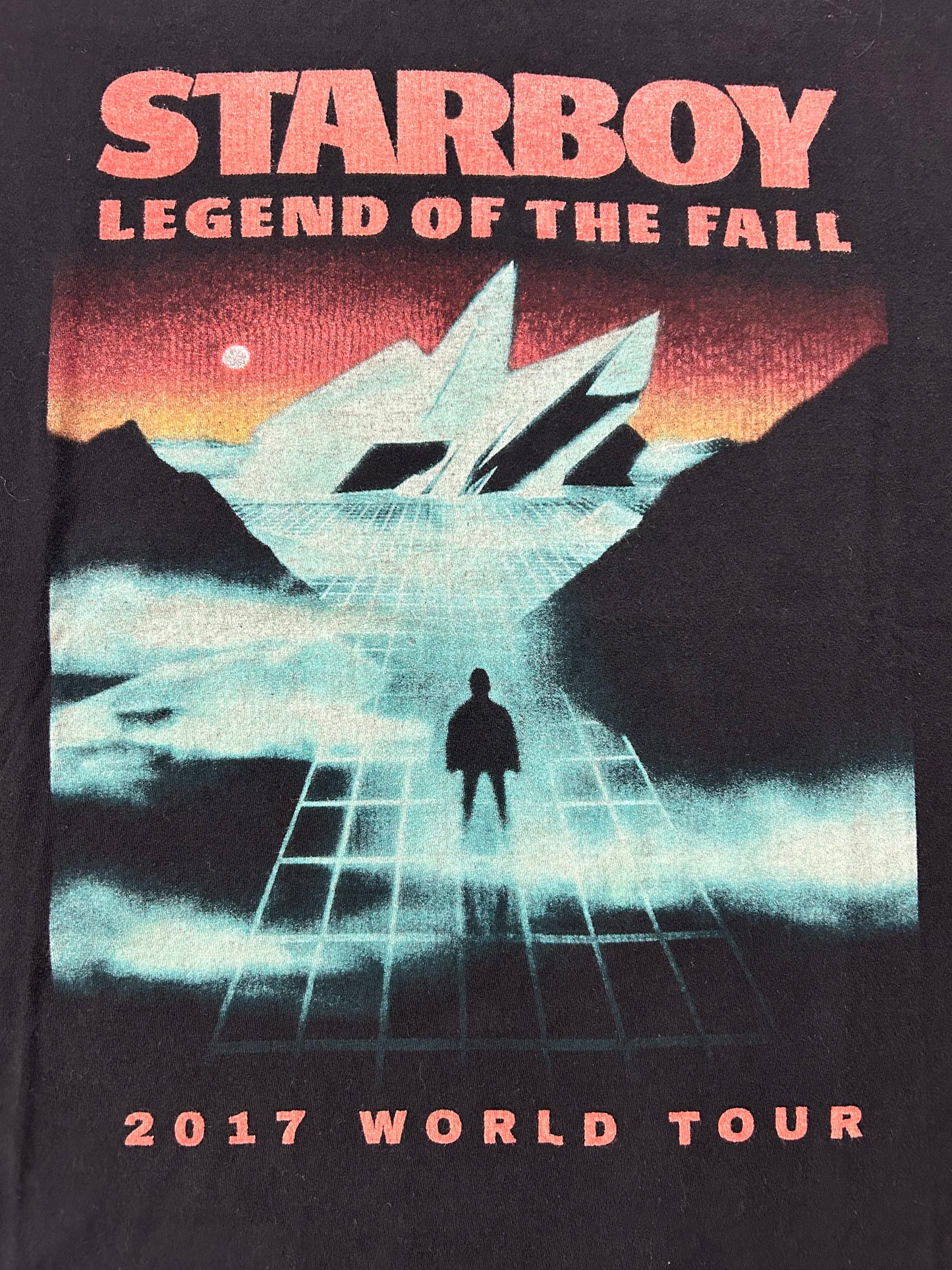 The Weekend XO Starboy Legend Of The Fall 2017 World Tour Tee Small 18.25x25.25 Inches Black