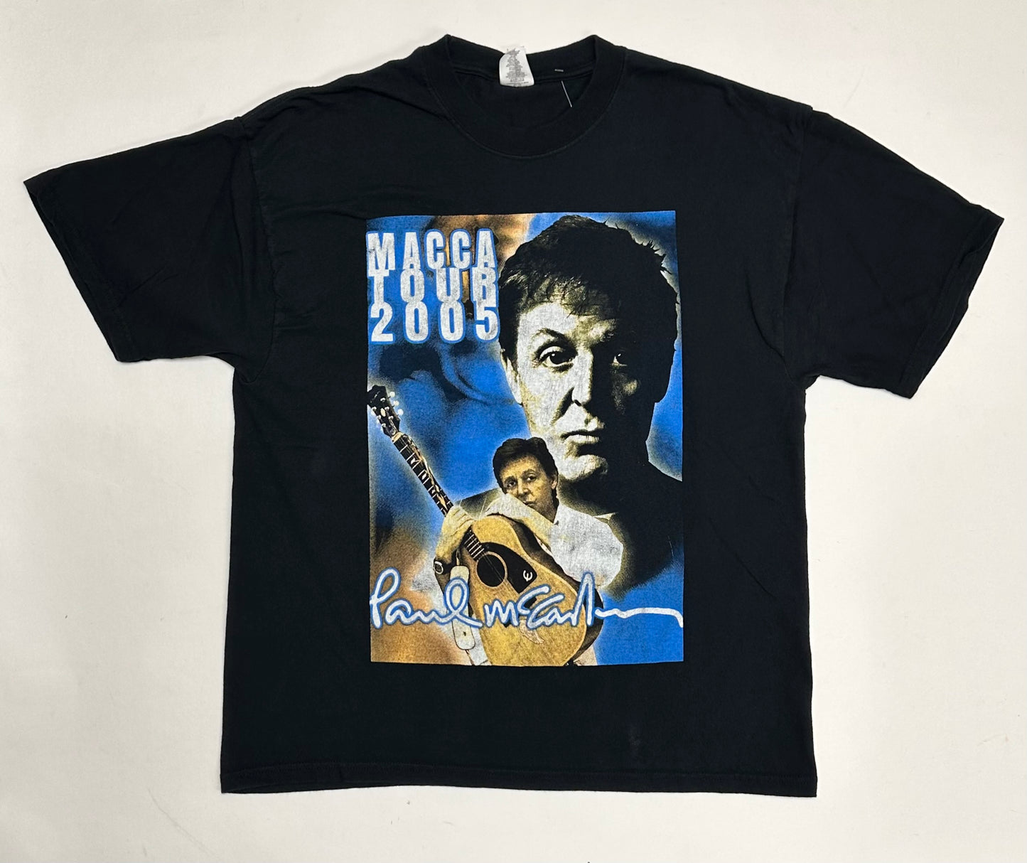 Vintage 2005 Paul McCartney Macca Tour Music Tee Parking Lot Shirt XL/L 22.5x28.75 Inches As Is