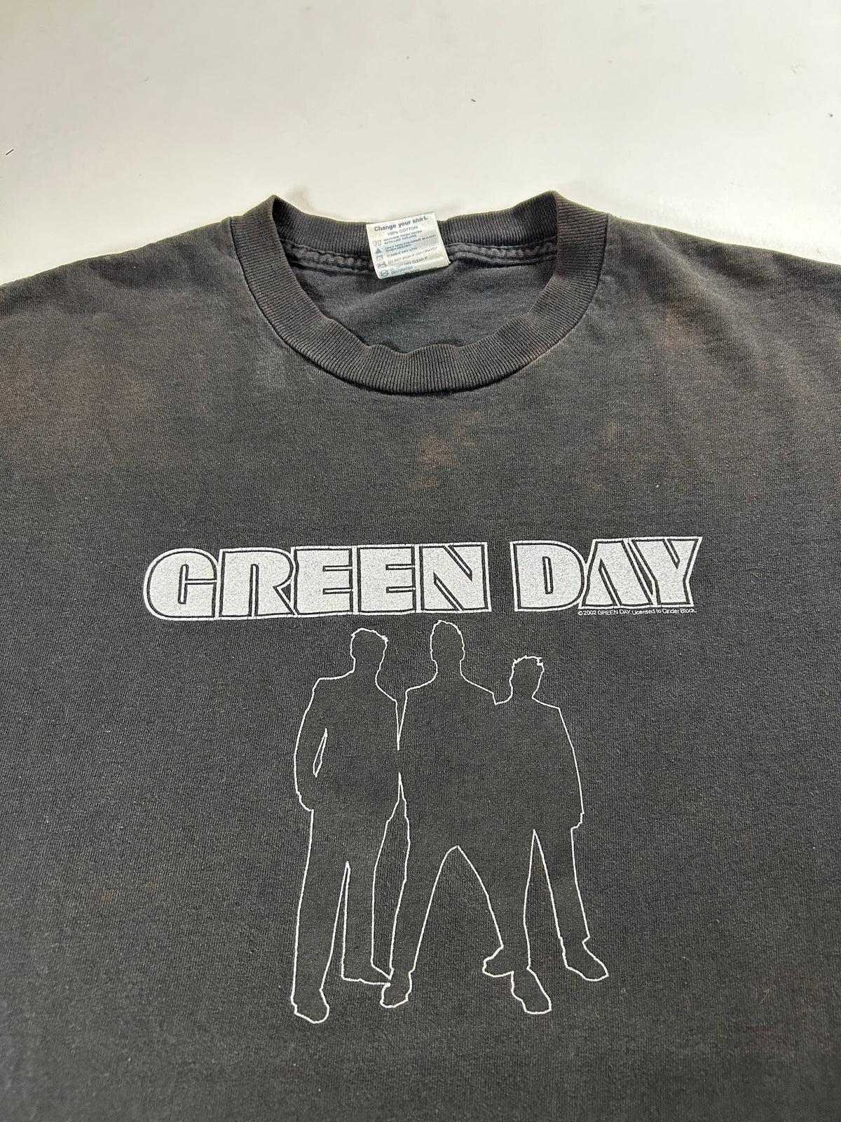 Vintage 2002 Green Day Pop Disaster Tour Band Punk Music Tee Large 21.75x27.75 Inches Faded As Is