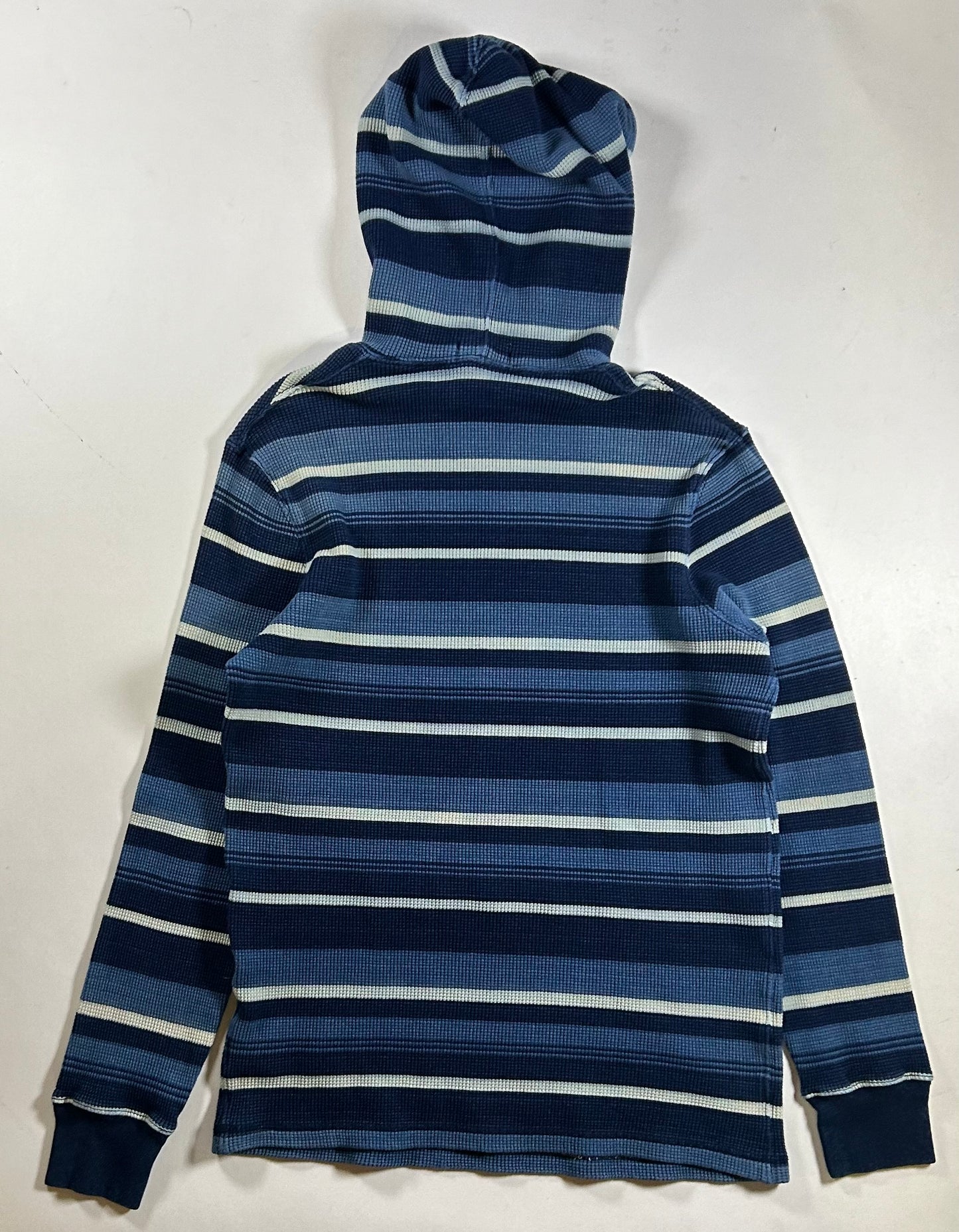 Polo Ralph Lauren Striped Waffle Knit Pullover Hoodie Sweatshirt 20.5x28.5 M/S Fit