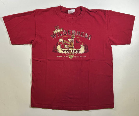 Vintage Disney Goofy’s Wildnerness Tour Goofy Red T-shirt Medium 20.5x25.5 Inches