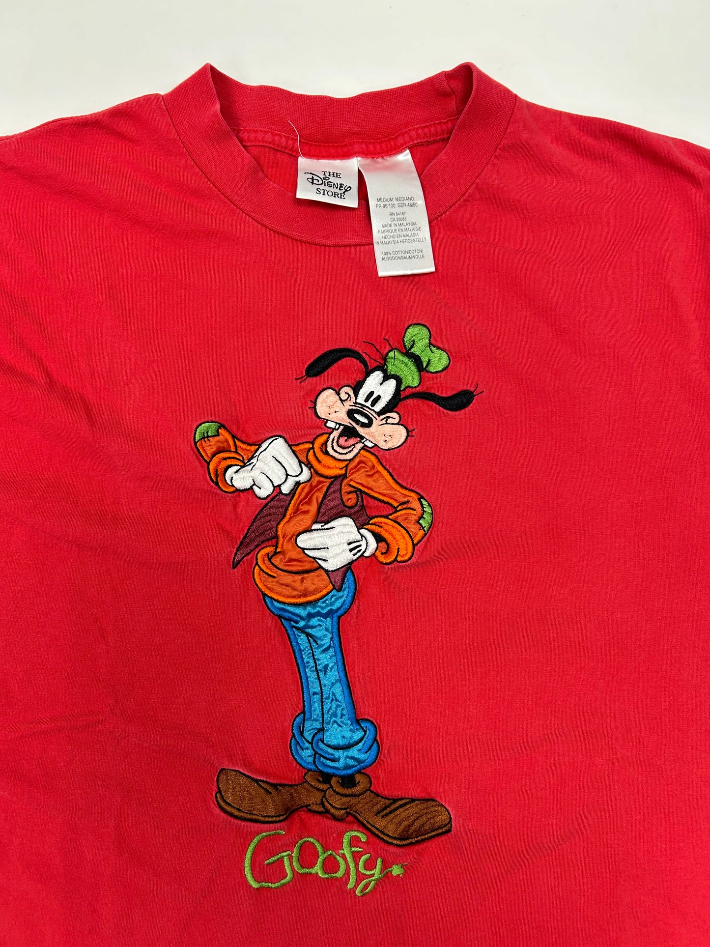 Vintage The Disney Store Goofy T Shirt Embroidered Patch Unisex 19x27 Medium