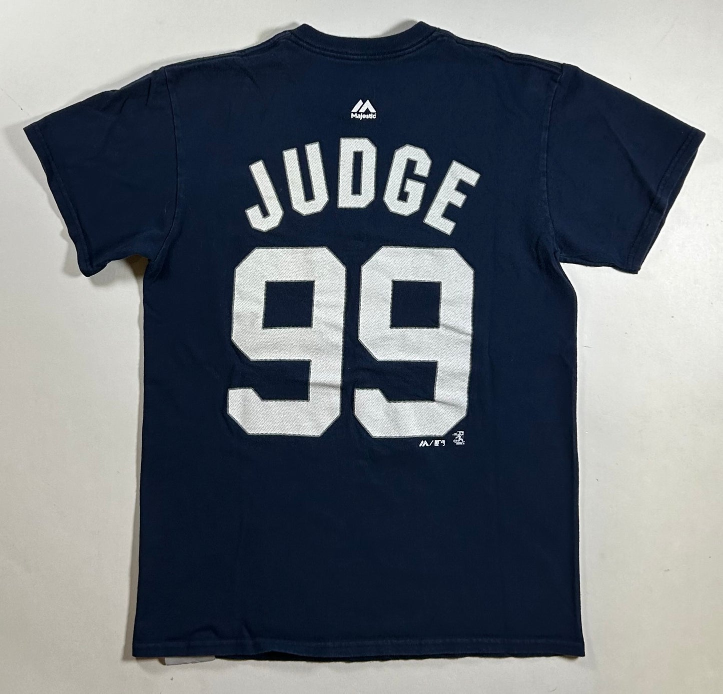 Majestic New York Yankees Aaron Judge #99 MLB Player Tee Small 17.5x25.25 Inches Navy