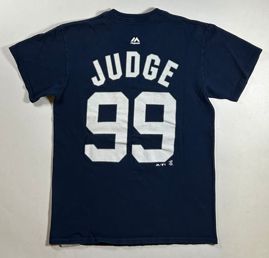 Majestic New York Yankees Aaron Judge #99 MLB Player Tee Small 17.5x25.25 Inches Navy