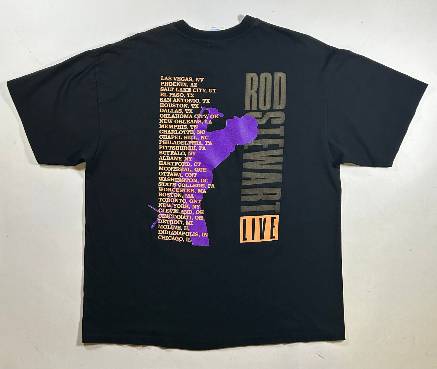 Vintage Rod Stewart Live Tour Band T-Shirt 22.25x27.5 Inches Music 1995 90s Tee