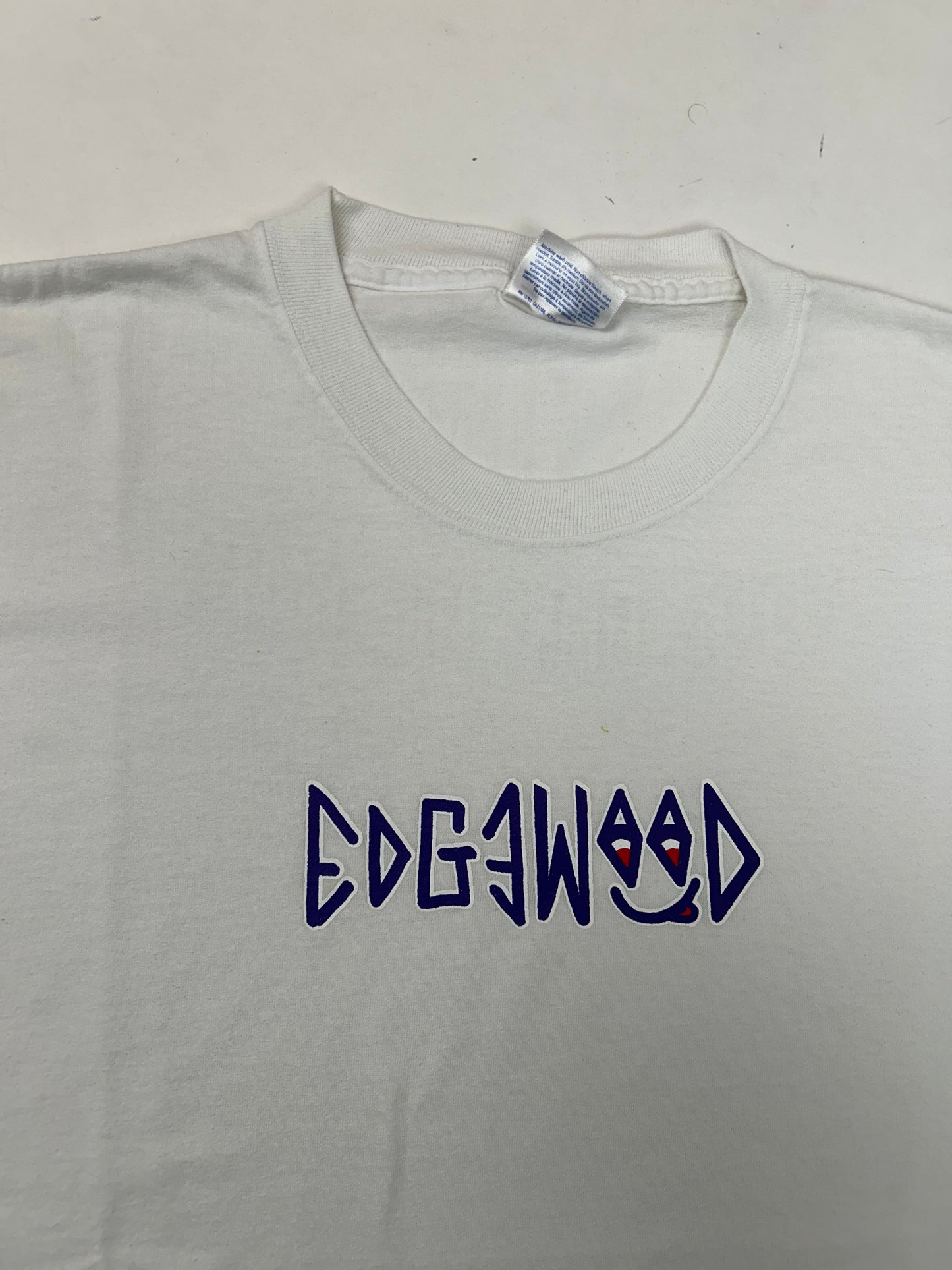 Edgewood NJ first edition “Deeper Than The Roots.” Tee 00s Hanes Heavyweight 50/50 Blend Haiti White