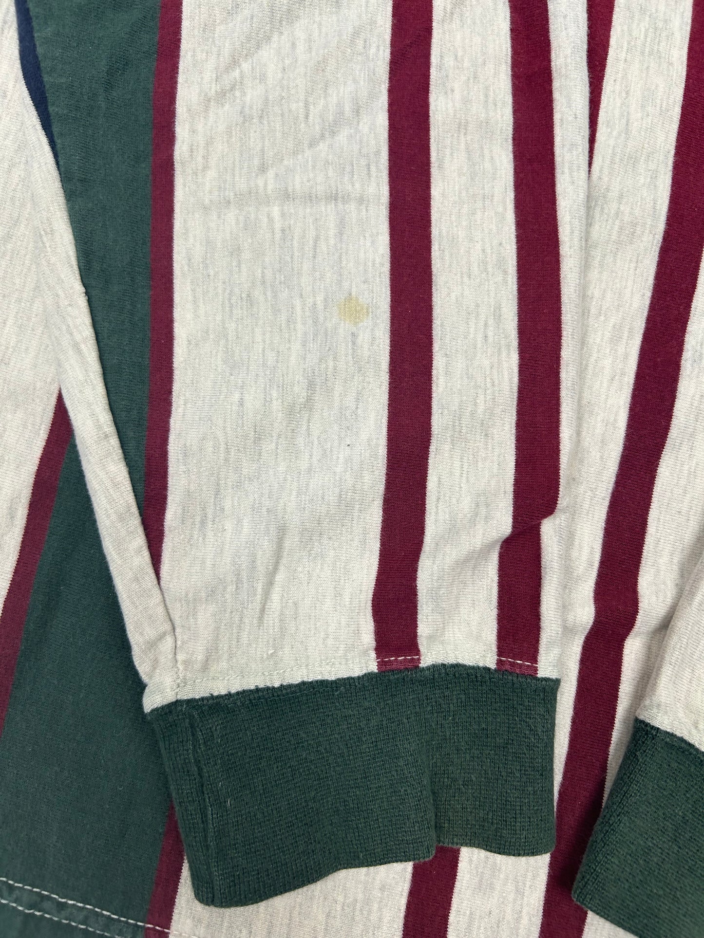 Vintage Chaps Ralph Lauren Rugby Shirt Mens XL Striped Green Red Polo 90s Skate