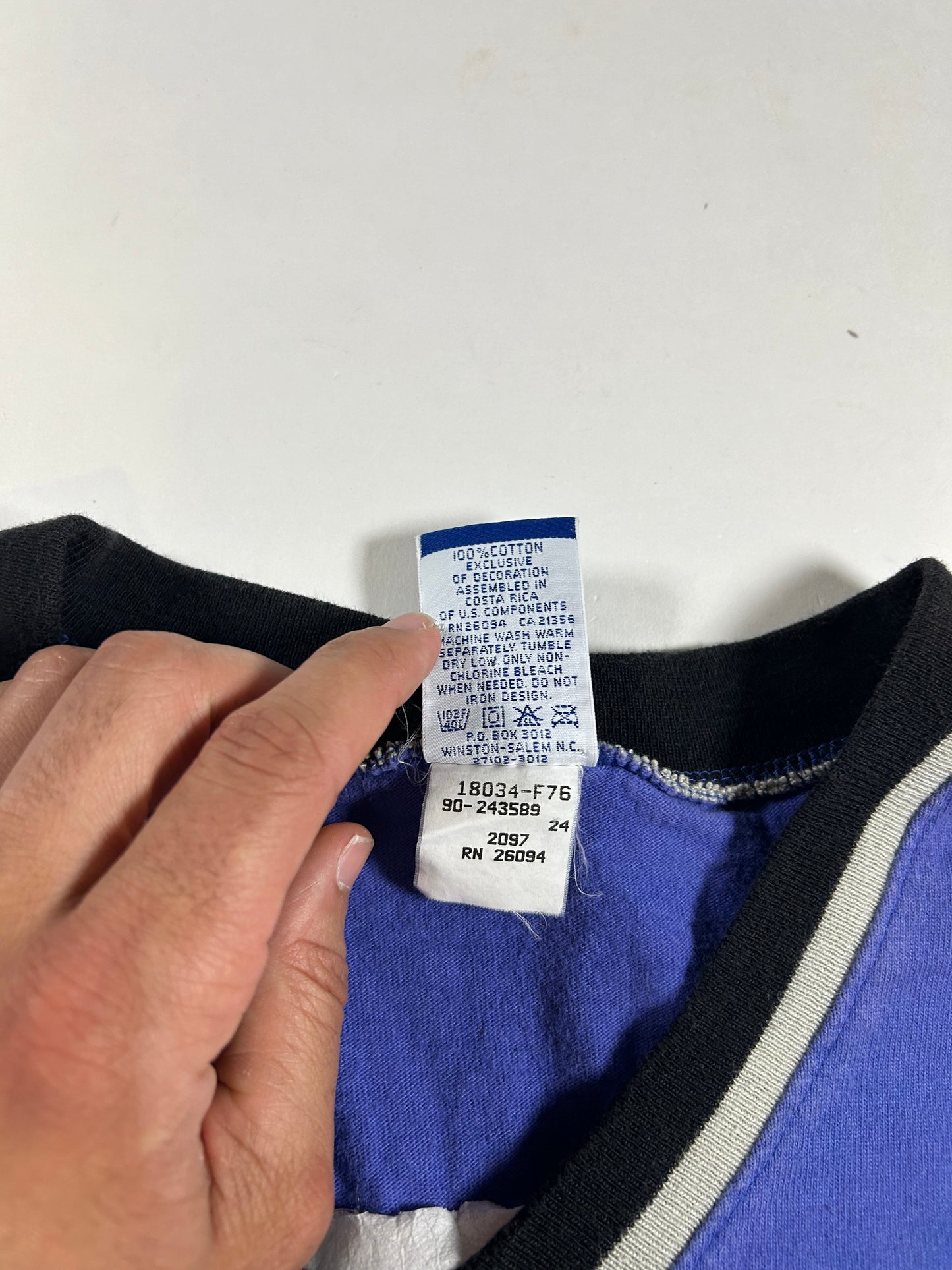Vintage 90s New York Knicks Champion Authentic Shooting NBA Shirt XL 26x30.25 Inxhes As Is Has Faint Stain On Front Near V-Neck Area
