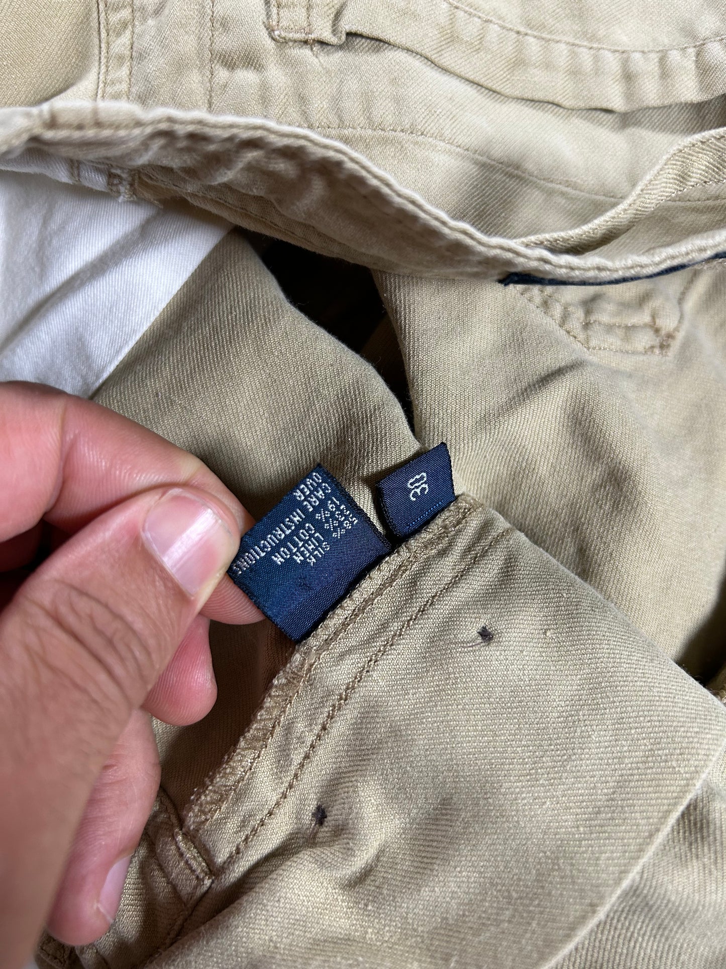 Vintage Polo Ralph Lauren Cargo Shorts Linen Silk Beige Drawstring Military Size 30 16.5x22.5 Inches