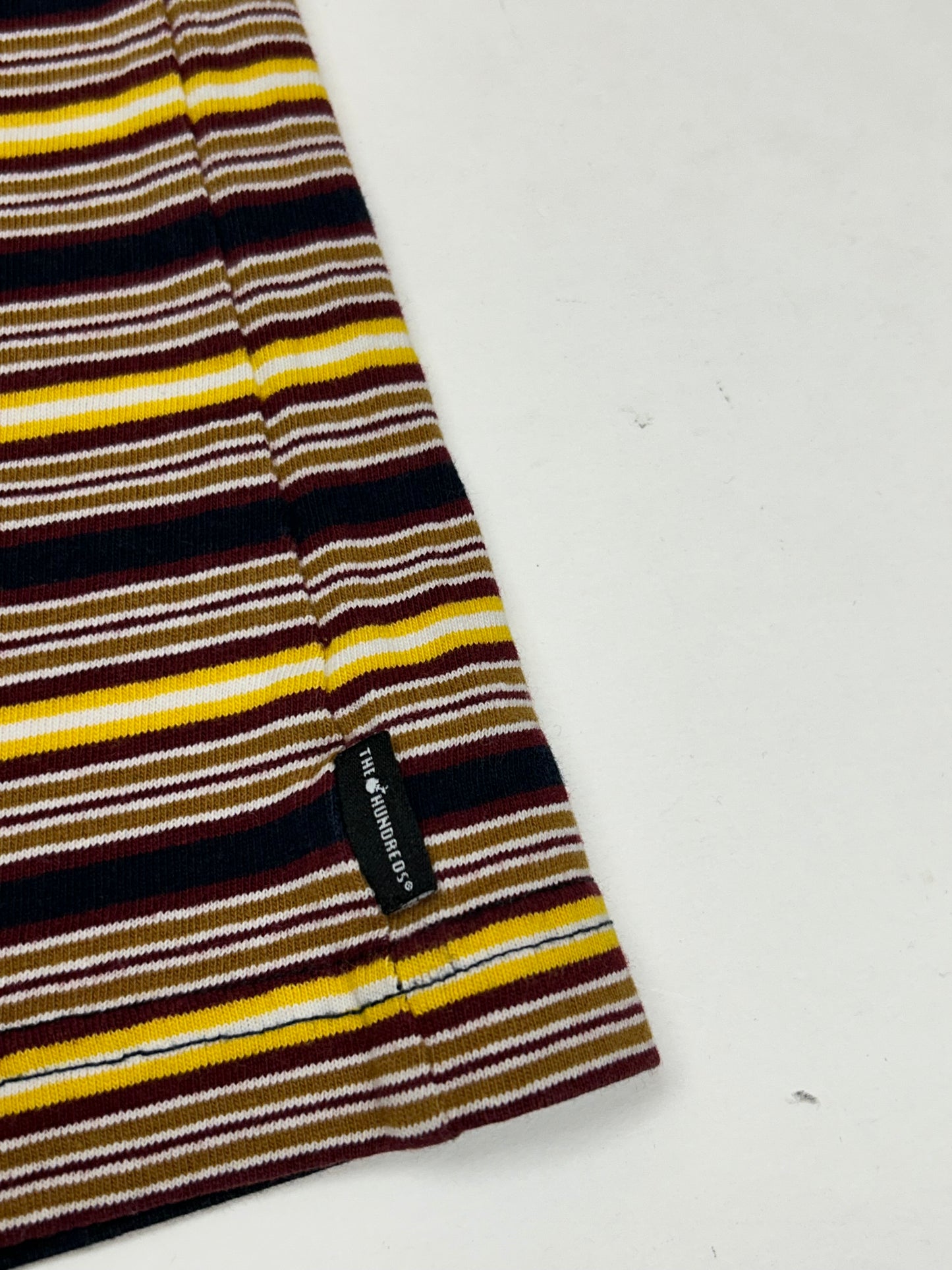 The Hundreds Embroidered Logo  Stripped Tee Medium 19.5x27 Inches