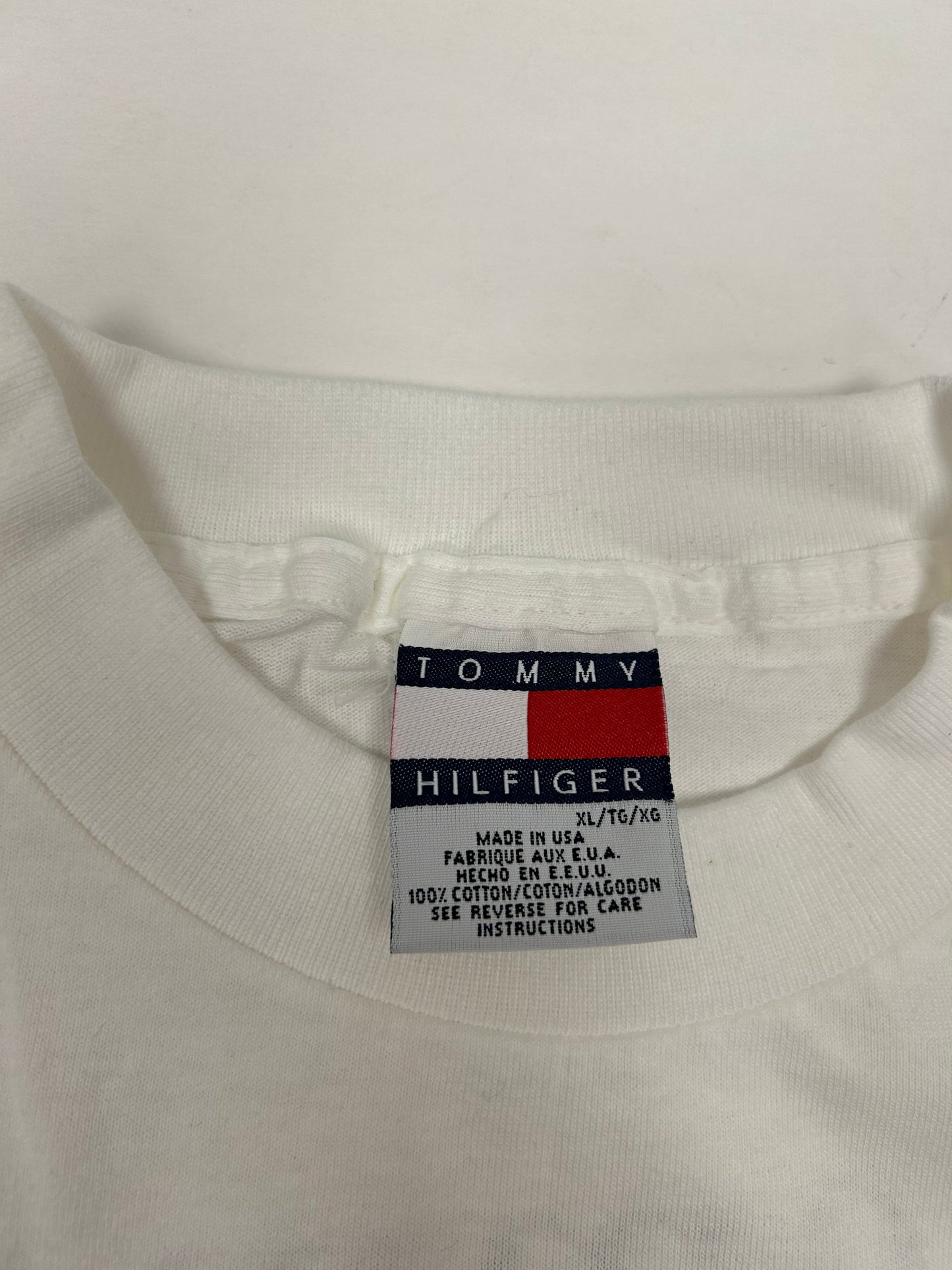 Vintage Tommy Hilfiger The Real American Fragrance Big Flag Tee Made in USA XL
