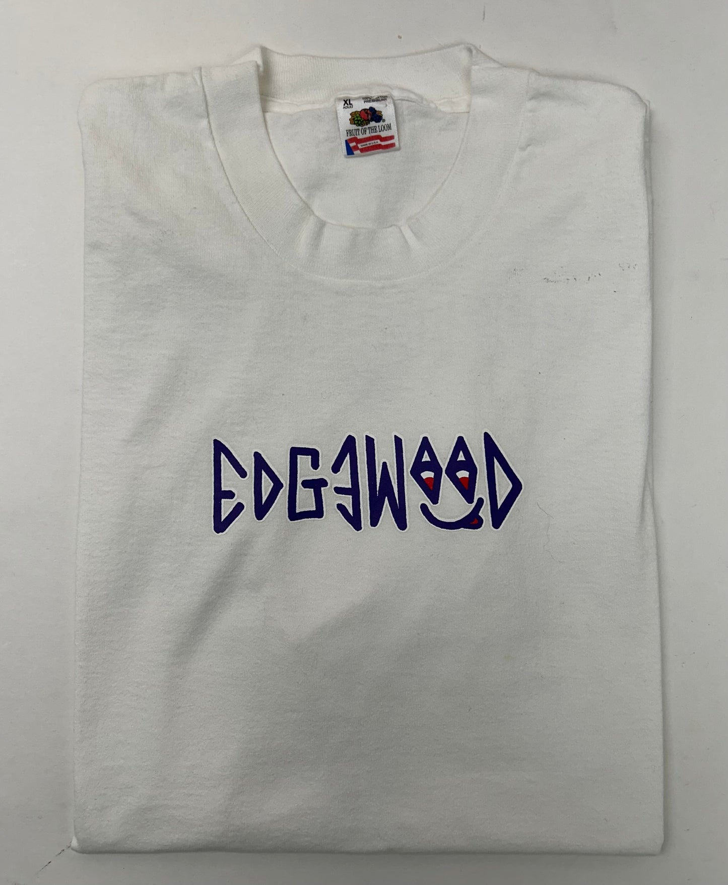 Edgewood NJ first edition “Deeper Than The Roots.” Tee XL Fruit Of The Loom USA 100% Cotton White