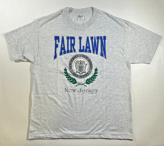 Vintage 1995 Fair Lawn New Jersey Town Tee XL 24.5x31.5 Inches Gray