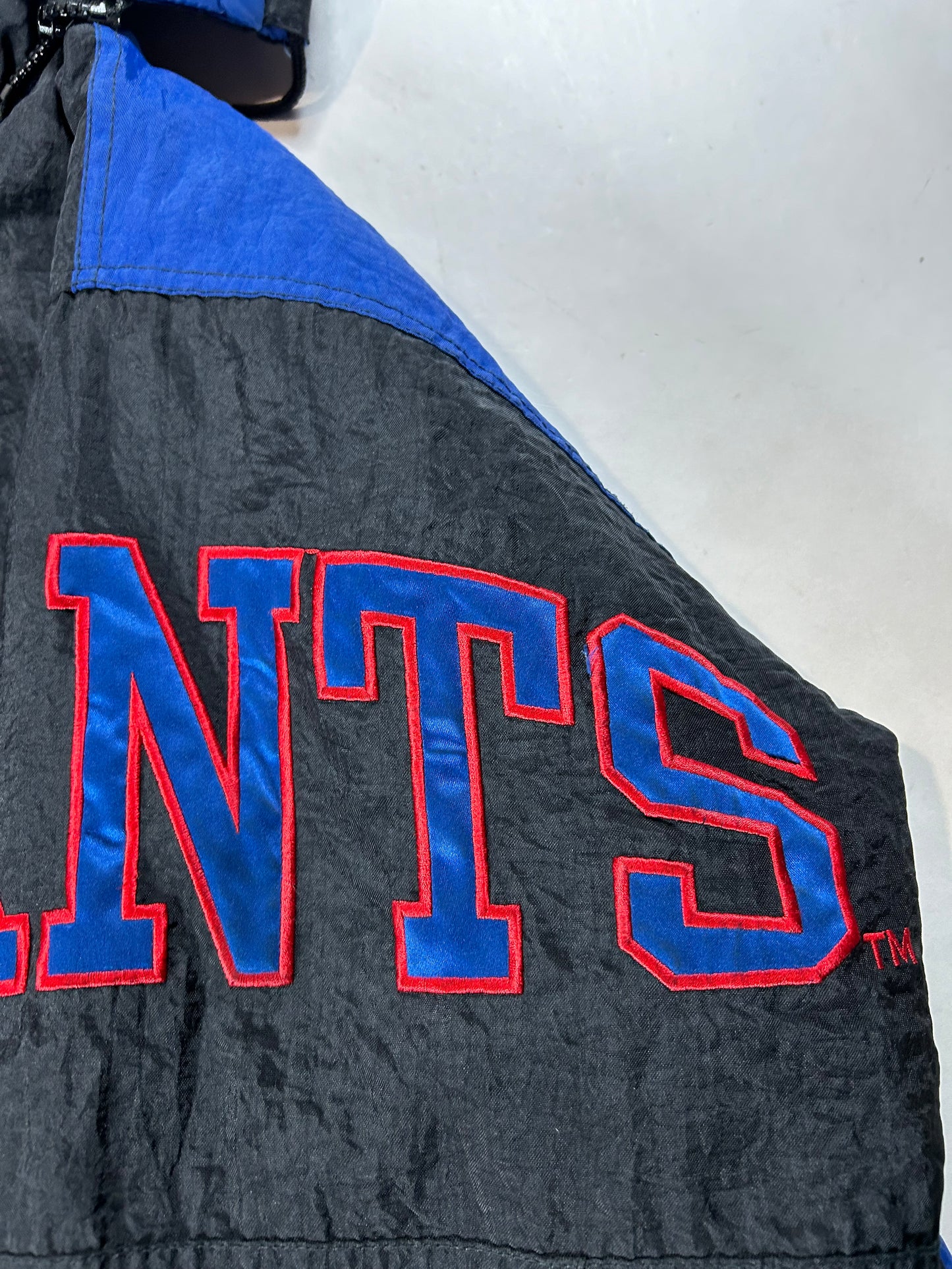 Vintage 90s Starter New York Giants Jacket Zip Puffer Quilted Jacket Large Can Fit XL 27x29.25 Inches NYG