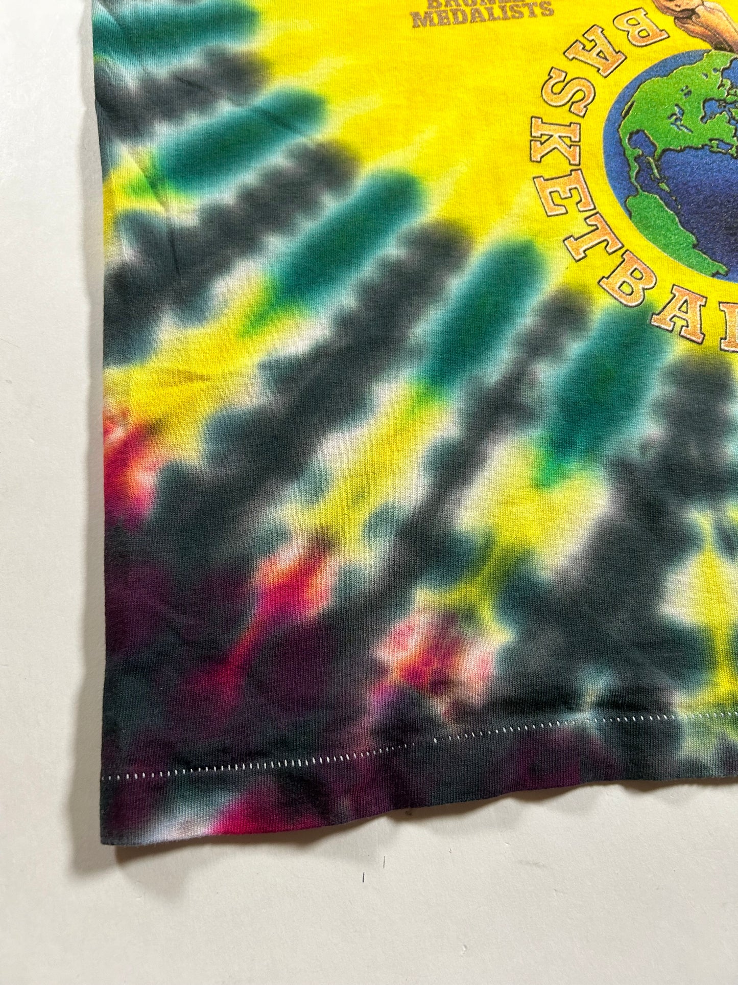 Vintage 1996 Grateful Dead Lithuania Basketball Team Tie Dye Tee USA Large 22.25x29.5 Inches