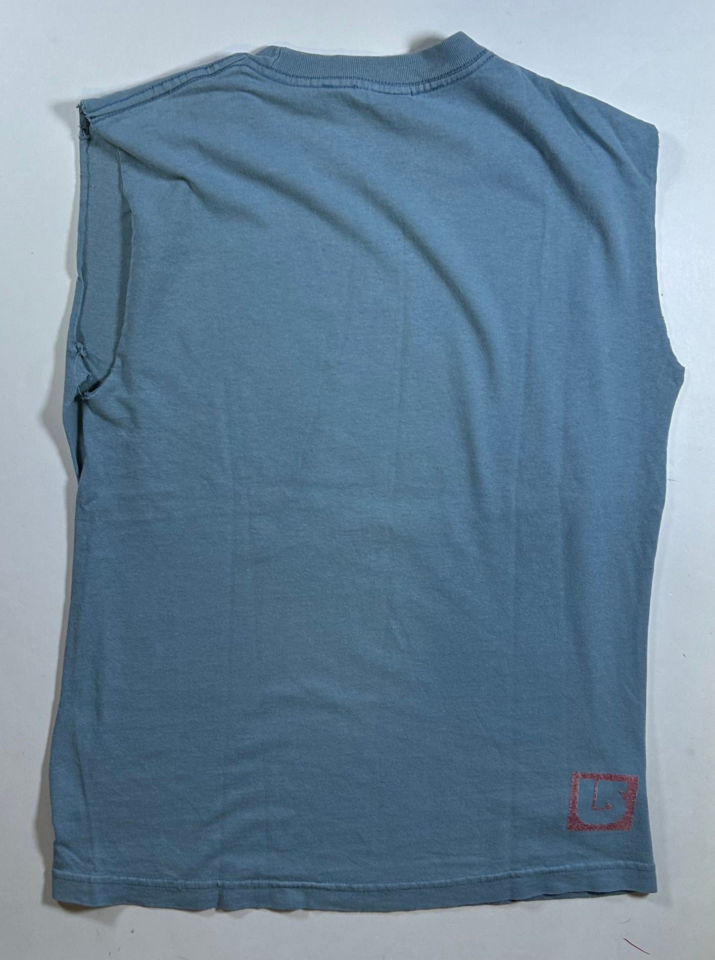 Vintage 2000s Burton Snowboards Chopped Sleeveless Workout Tee Small+ Fit 18.25x25.25 Inches