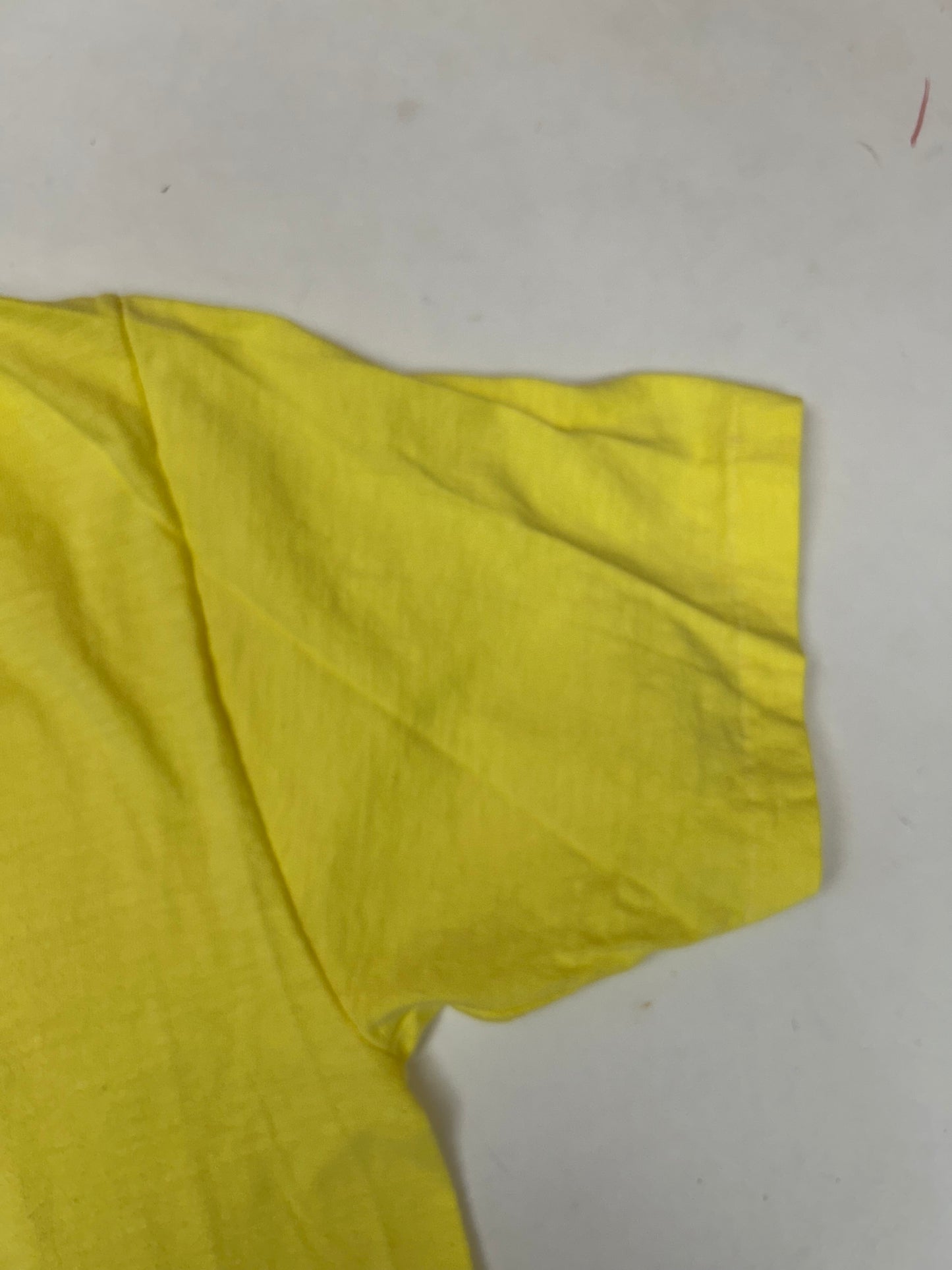 Vintage District Photo Inc Beltsville, Maryland Promo Tee 80s Hanes Beefy T Medium Fit 19.5x27.5 Inches Yellow As Is