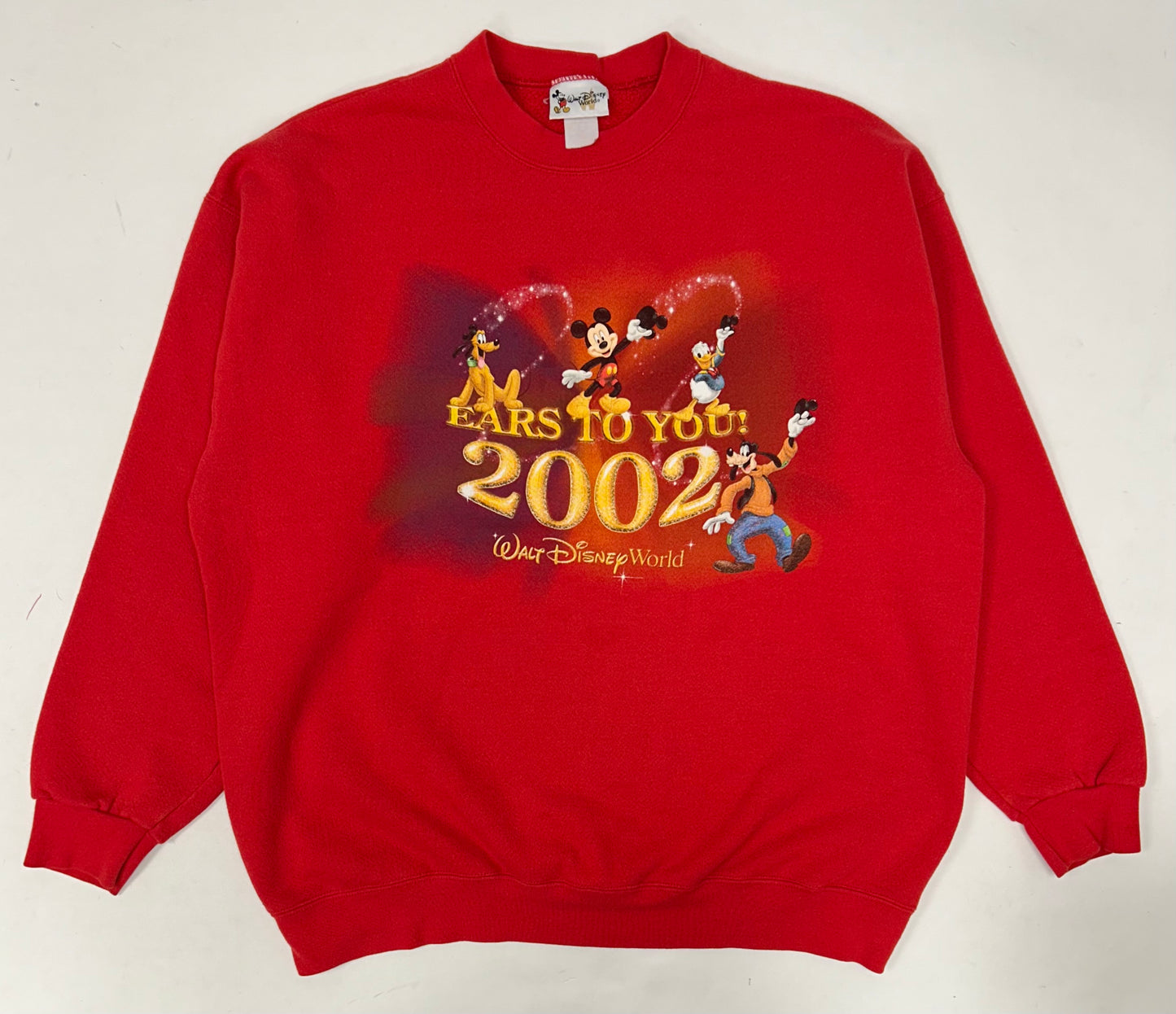 Vintage Walt Disney World 2002 Ears To You Crewneck Sweatshirt XL/L 25.25x28.25 Inches Red