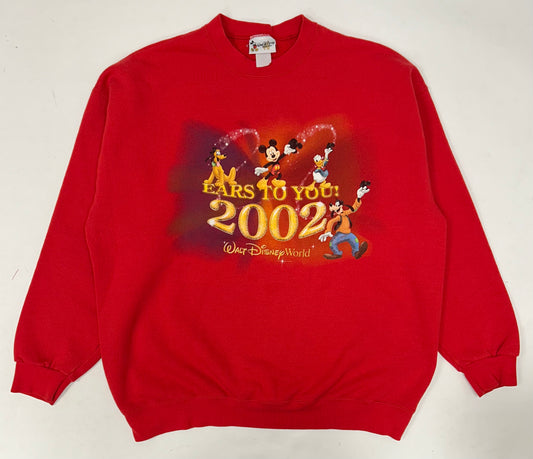 Vintage Walt Disney World 2002 Ears To You Crewneck Sweatshirt XL/L 25.25x28.25 Inches Red