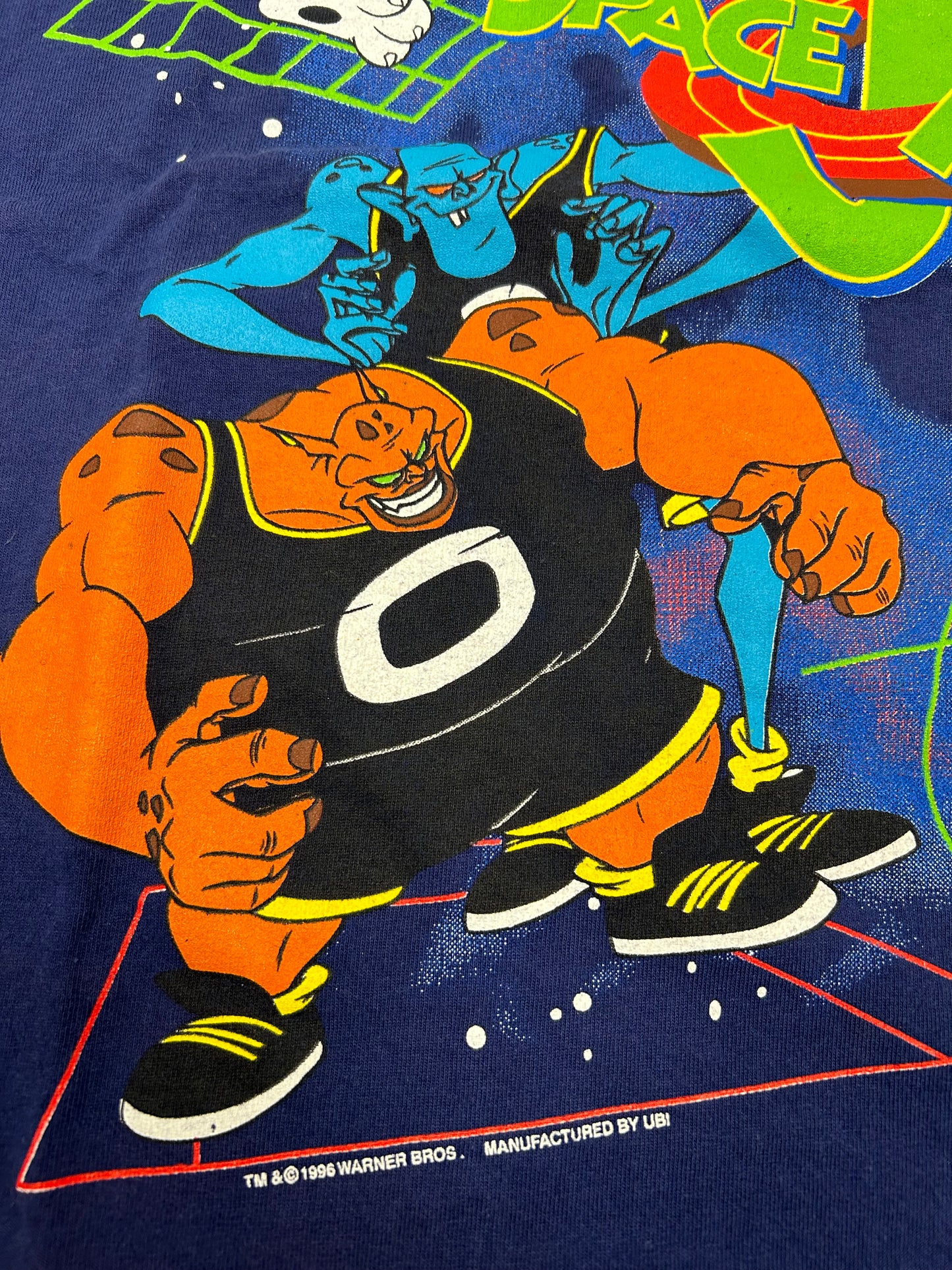 Vintage Space Jam Movie Promo Looney Tunes Warner Bros 1996 Tee Large 21.75x28.5 Inches
