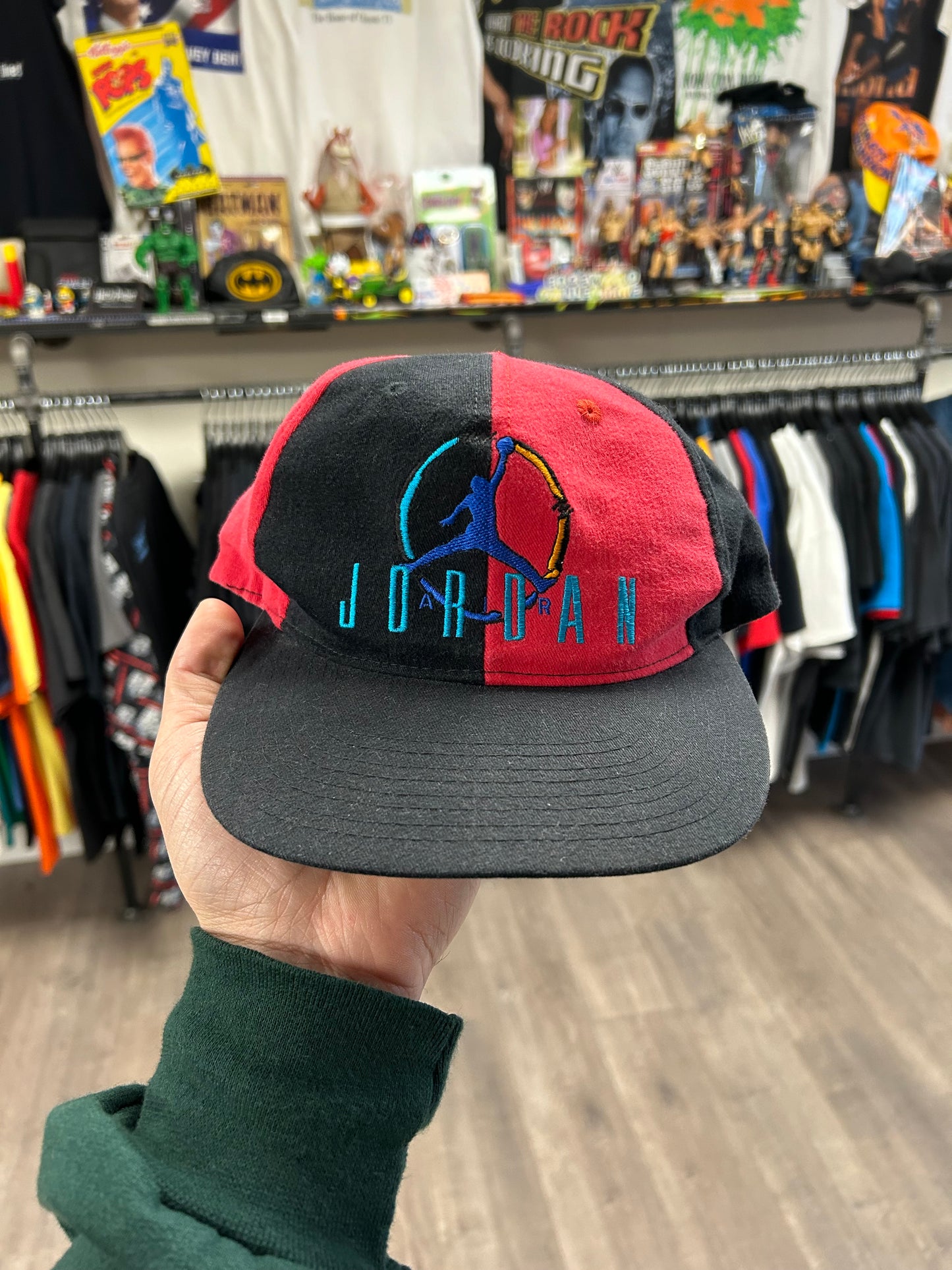 Vintage Nike Air Jordan 8 VIII Aqua SnapBack Hat Jump Man Michael Jordan 1993 OG