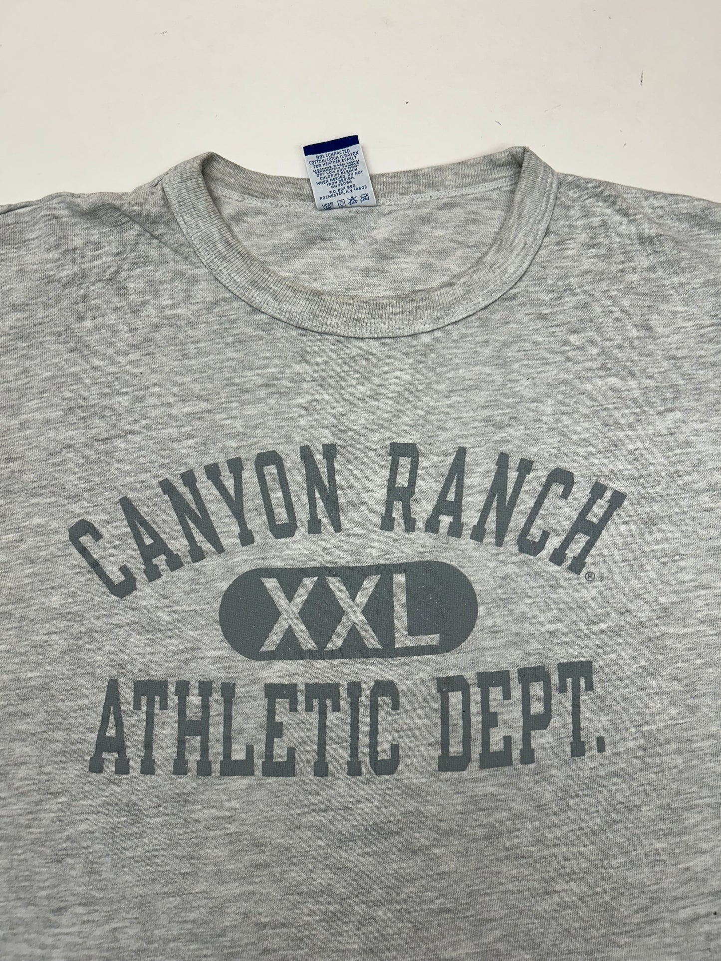 Vintage 90s Canyon Ranch Athletic Dept. Champion Long Sleeve Tee Gray Large 22.5x26.5 Inches