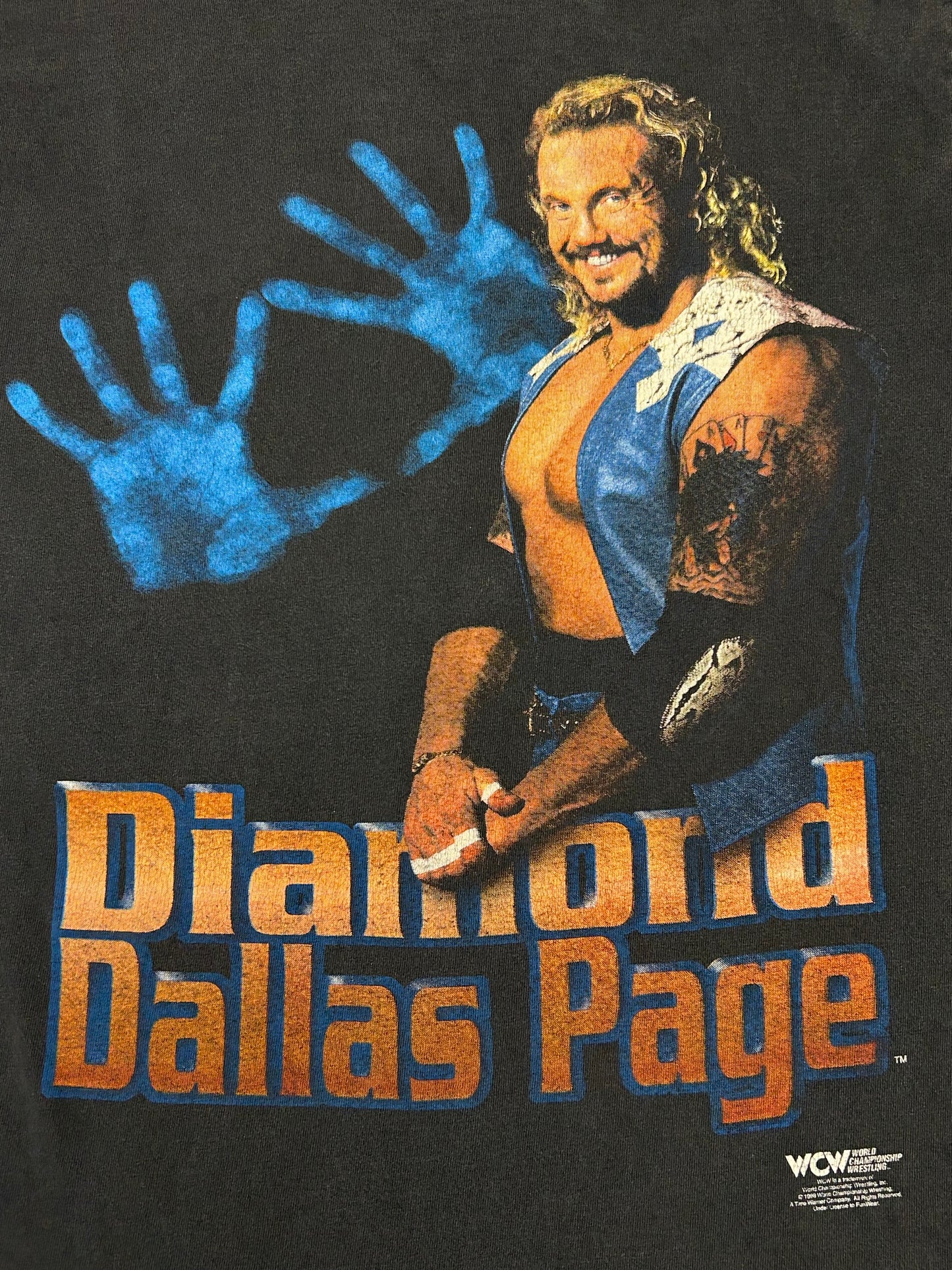 Vintage 1998 WCW DDP Diamond Dallas Page Wrestling Graphic Tee Medium 19.5x28.75 Inches