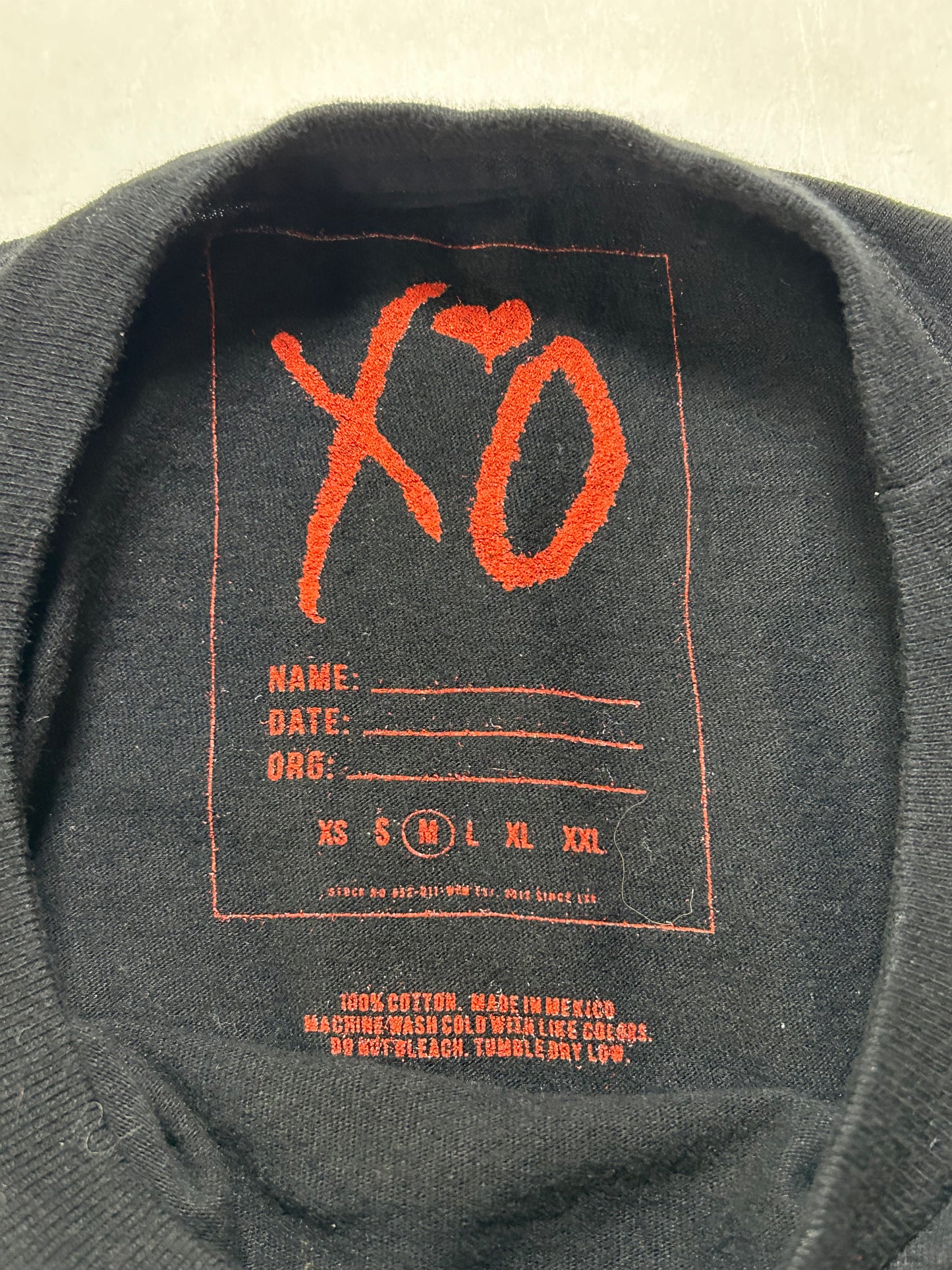 The Weeknd XO Starboy New Jersey Tour Tee 2017 Tour Shirt Medium 19.25x27.75 Inches